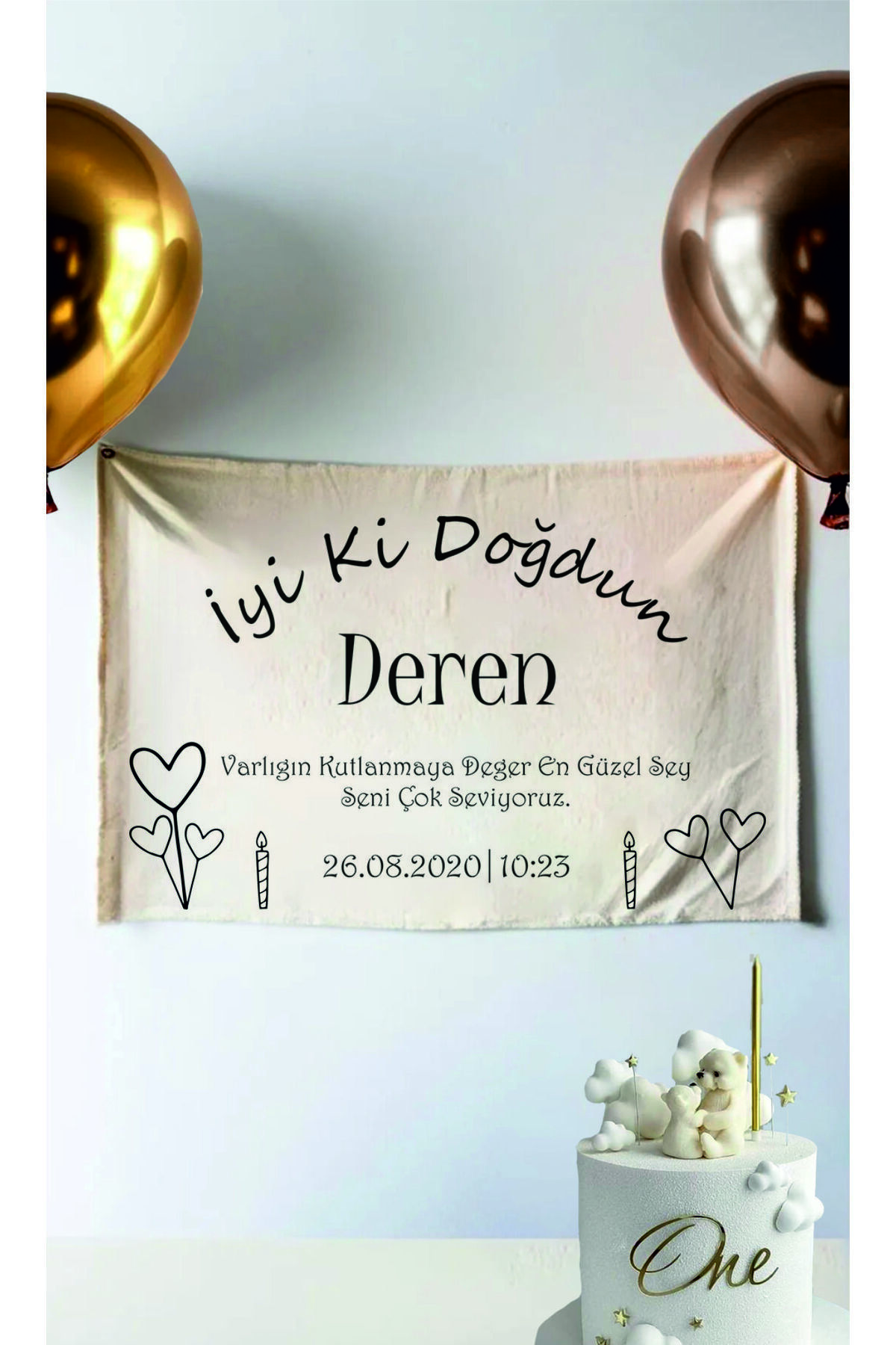 Baskı Madeni 70X100 CM DOĞUM GÜNÜ FLAMASI -İSME ÖZEL KİŞİSELLEŞTİRİLEBİLİR DOĞUM GÜNÜ AFİŞİ-PANKARTI