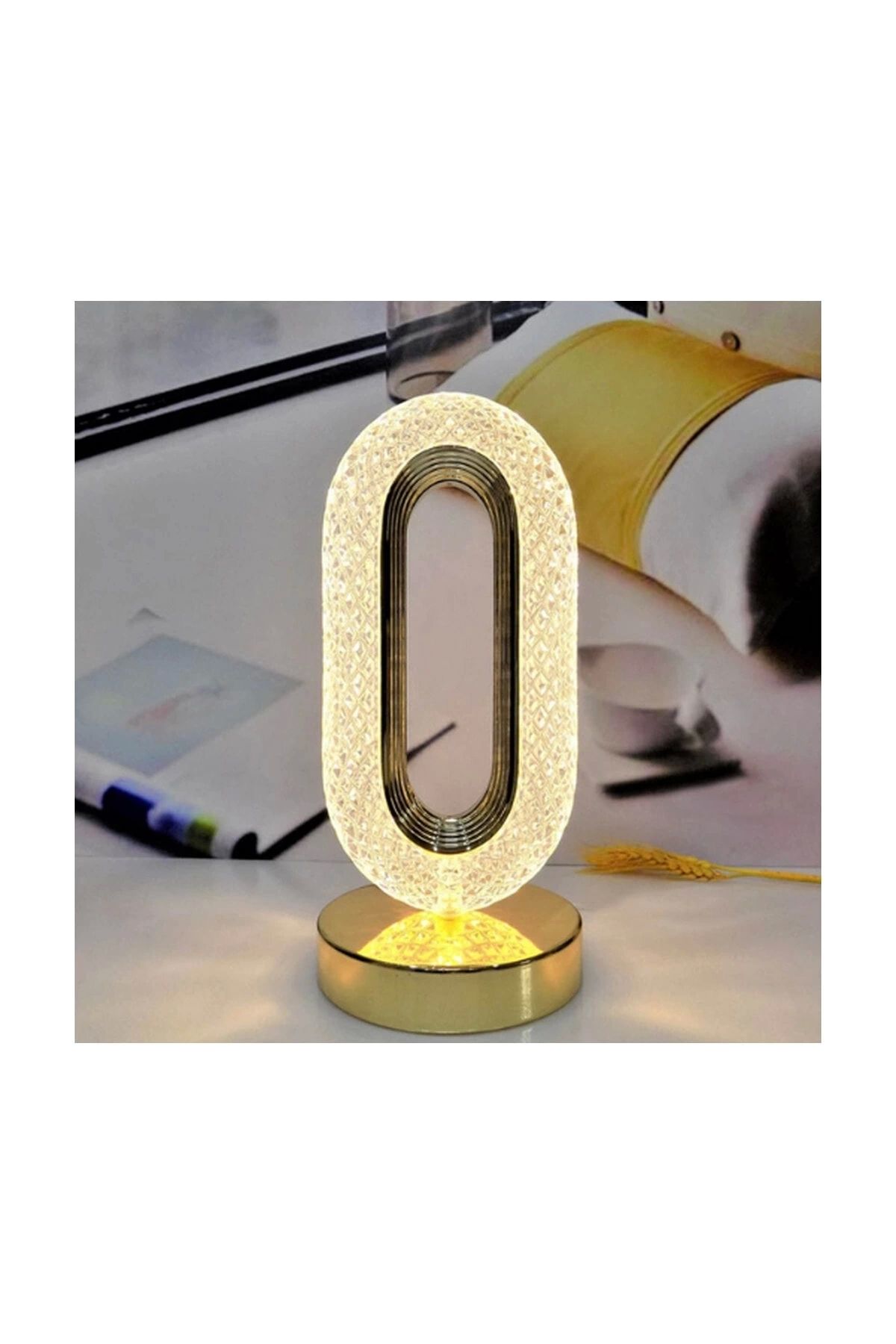 ShopNova Kristal Gece Lambası Işık Lüks Led Masa Lambası Yatak Odası Dekorasyon Modern Romantik Kumandalı
