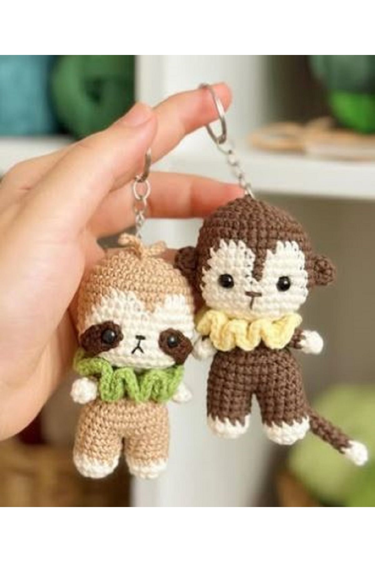 designbyoykum AMİGURUMİ TEMBEL HAYVAN VE MAYMUN ANAHTARLIK