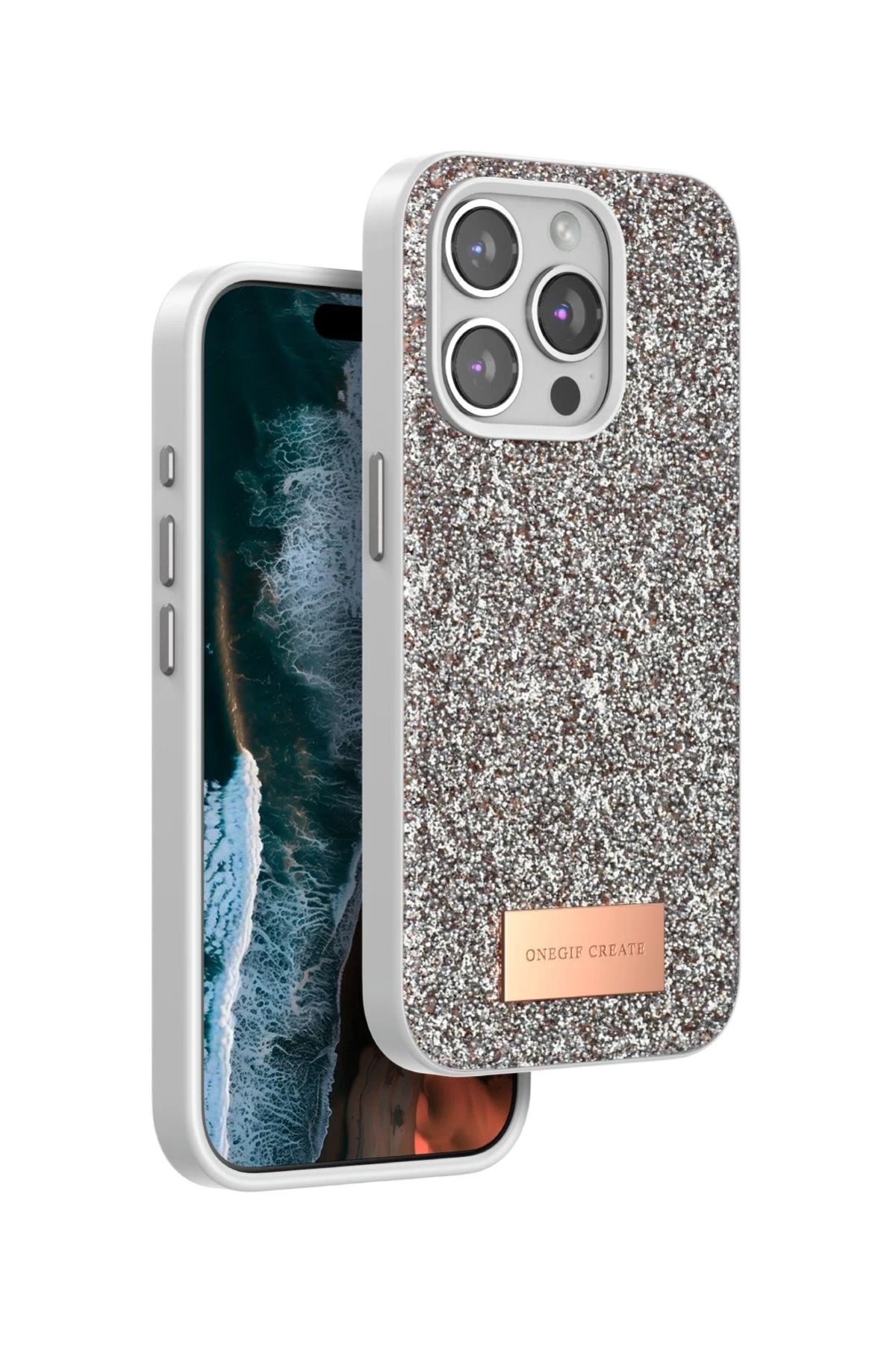 ONEGIF iPhone 14 Pro Bright Simli Kapak - Gold FERRG