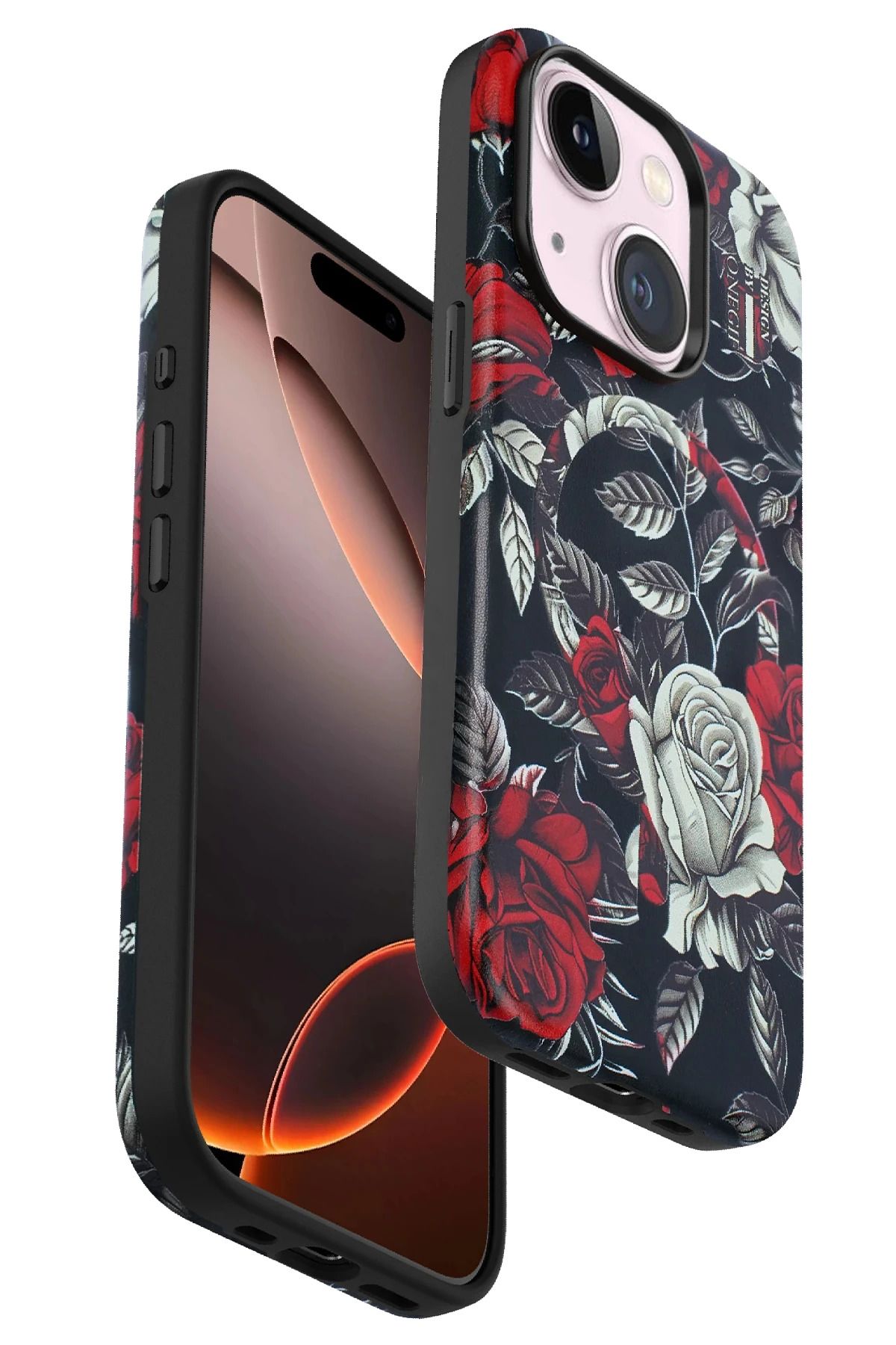 ONEGIF iPhone 15 Plus Flower Series Magsafe Kapak - Siyah FERRG