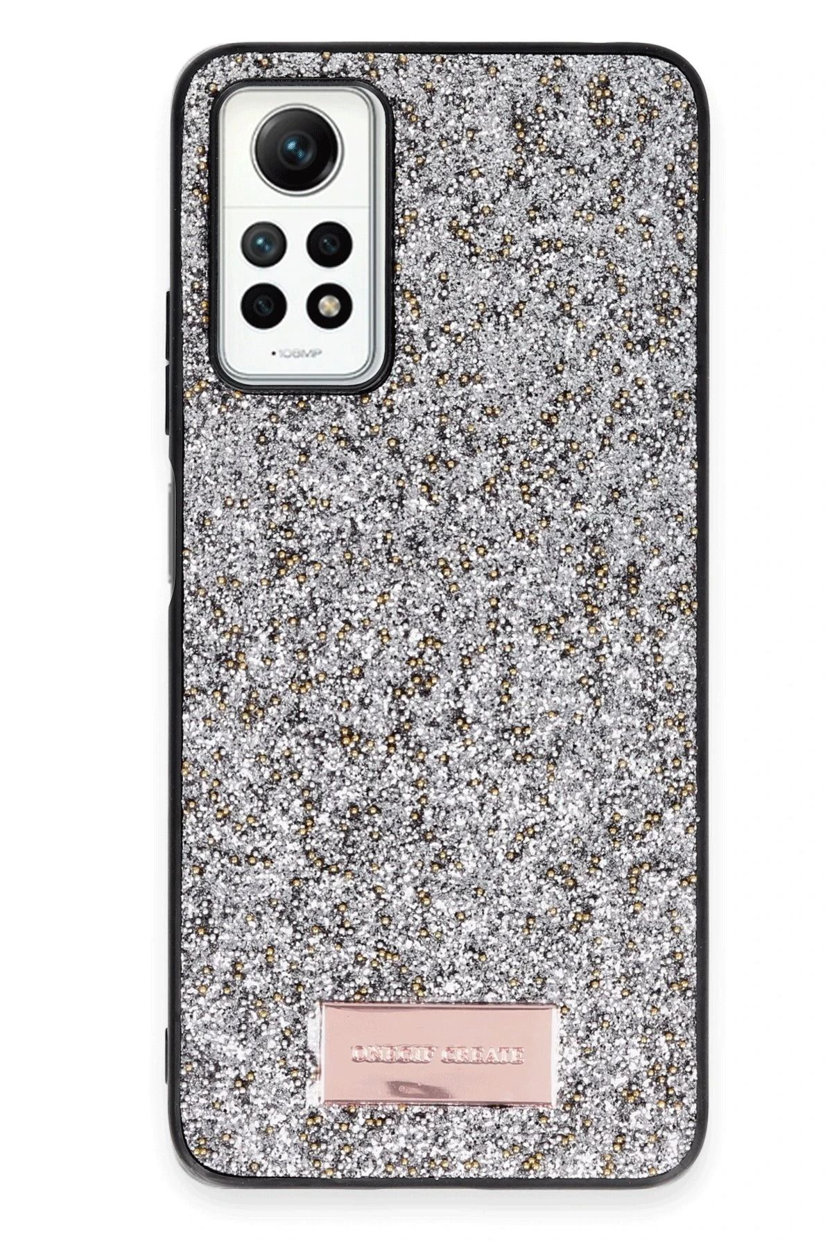ONEGIF Xiaomi Redmi Note 12 Pro 4G Bright Simli Kapak - Gümüş FERRG