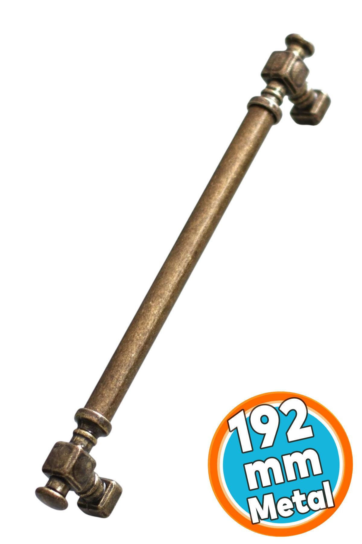 NZB Mobilya Mutfak Çekmece Dolap Kulpu Kulbu Kulpları Eskitme Antik Sarı Düz Metal 192 mm 19.2 cm