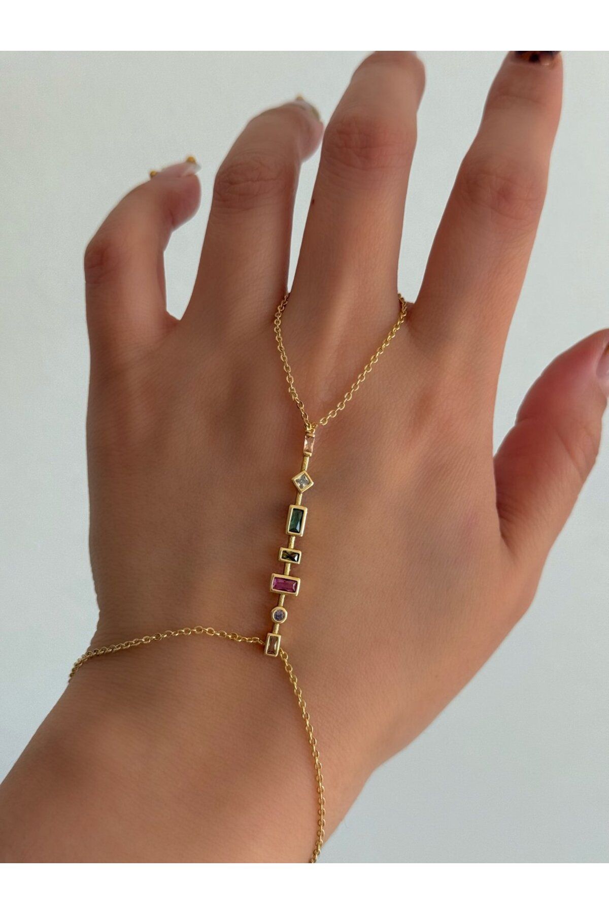 h&b design jewel Çelik Renkli Baget Taşlı Şahmeran