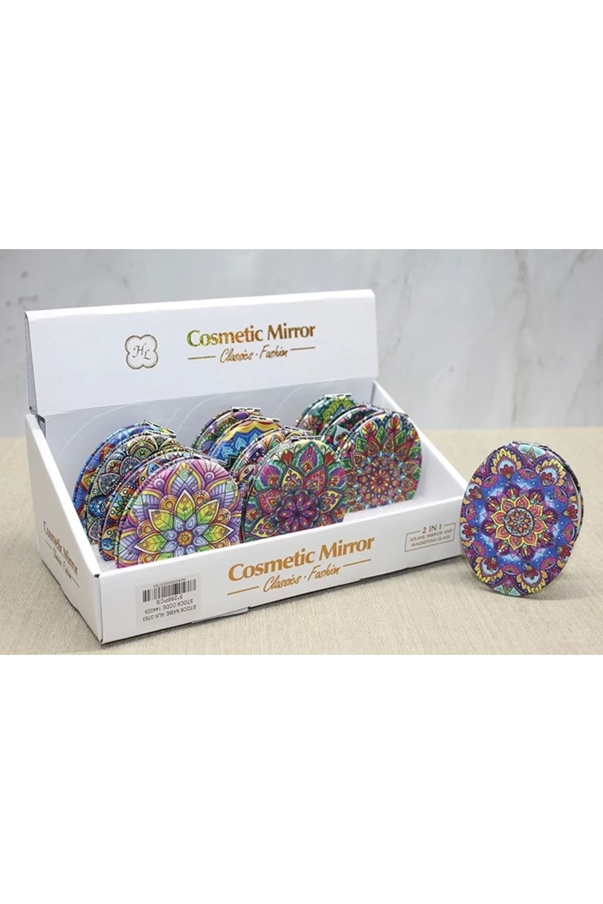 ShopNova Taşlı El Aynası Oval İnce Alk3763
