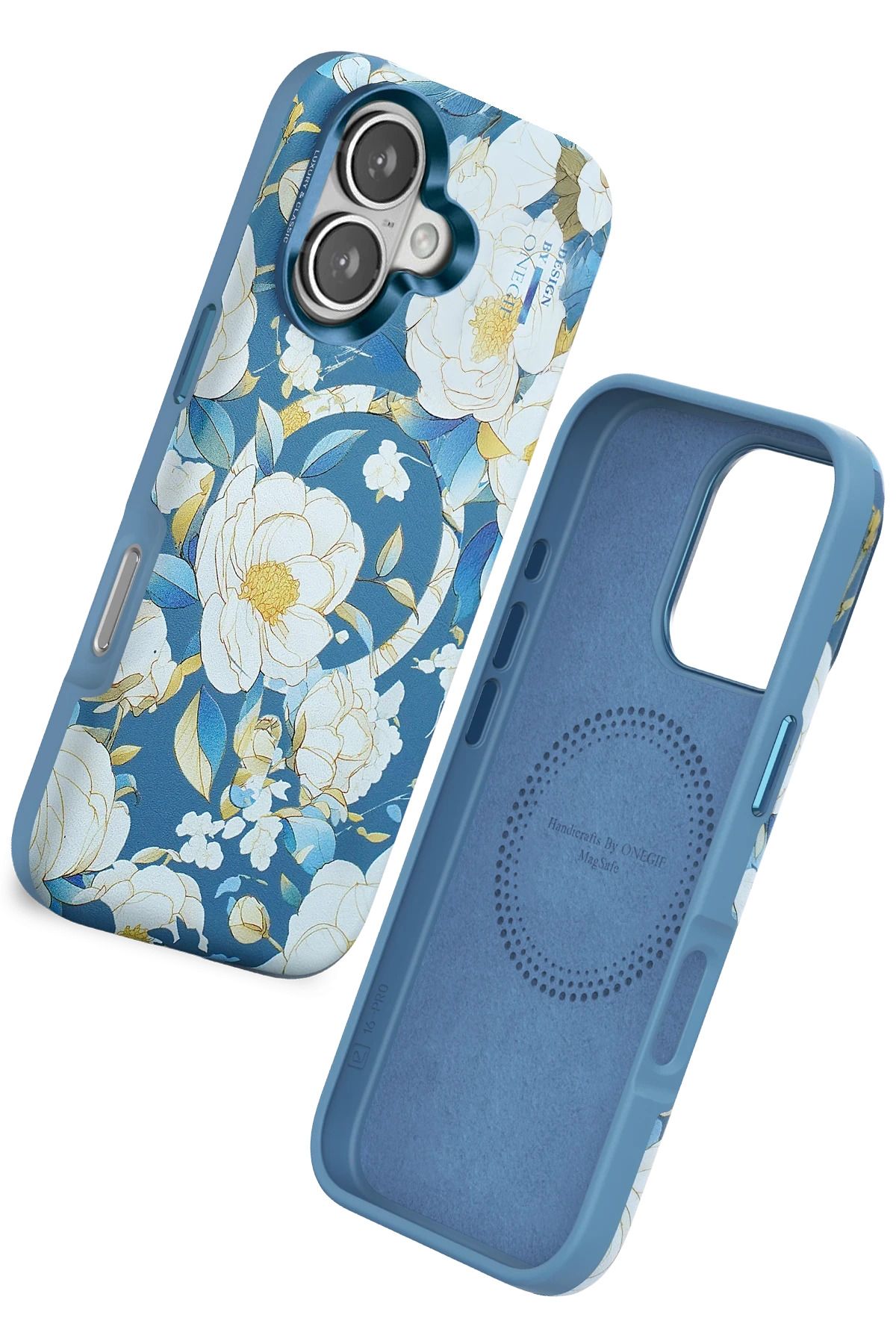ONEGIF iPhone 16 Flower Series Magsafe Kapak - Mavi FERRG