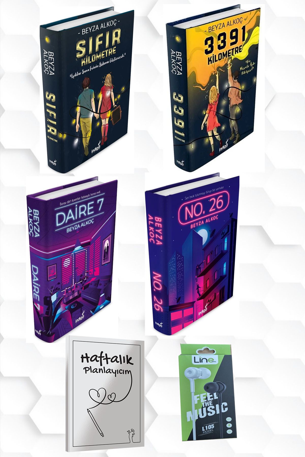 İndigo Kitap CİLTLİ-BEYZA ALKOÇ-SIFIR KM-3391 KM-DAİRE 7-NO 26+HAFTALIK PLANLAYICIM (52 HAFTA) KULAKLIK