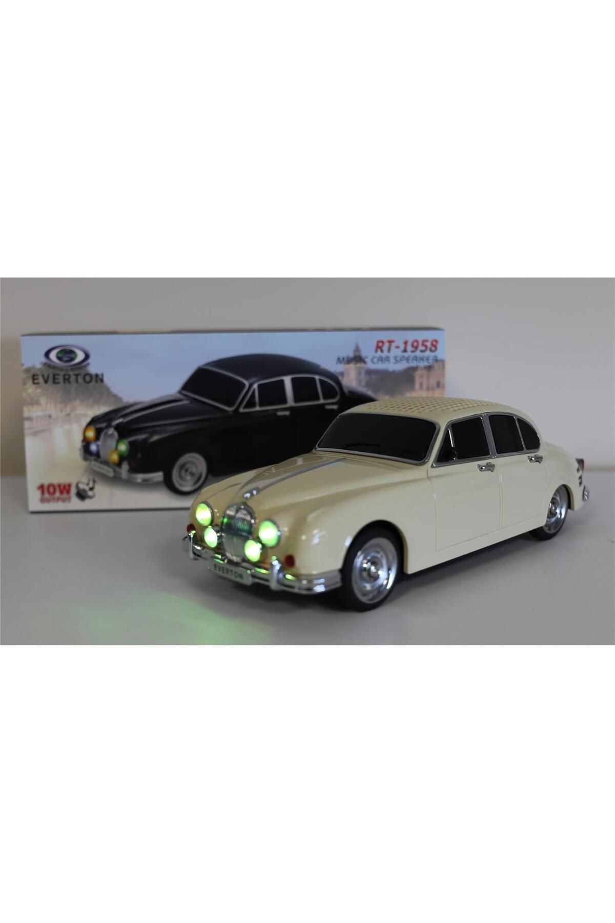 Everton Rt-1958 Bej Arabalı Bluetooth Fm-Usb-Tf-Aux Şarjlı Nostaljik Radyo
