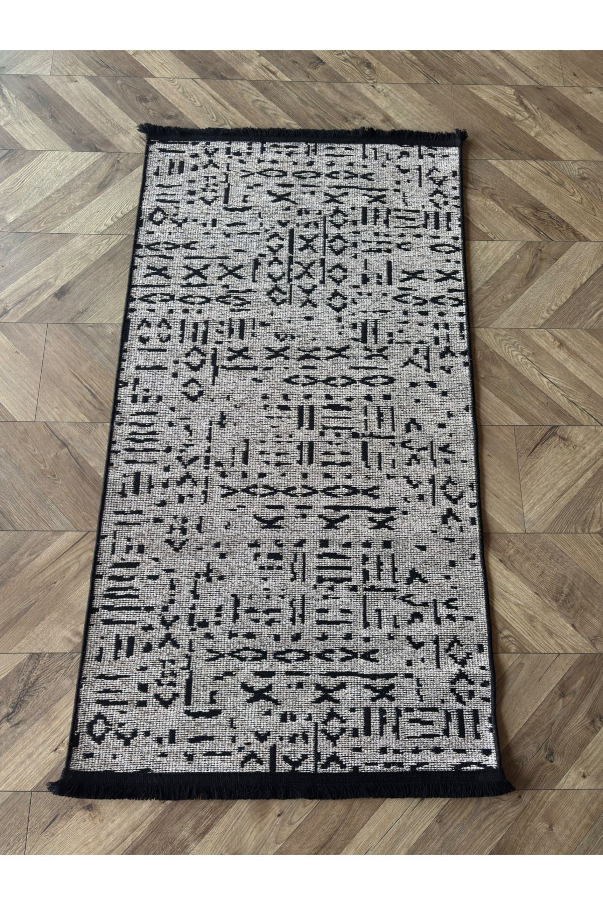 vendahome"hayalindeki ev için" Yıkanabilir Şönil Halı Makine Dokuması Kaymaz Taban Sütlü Kahve 80x150