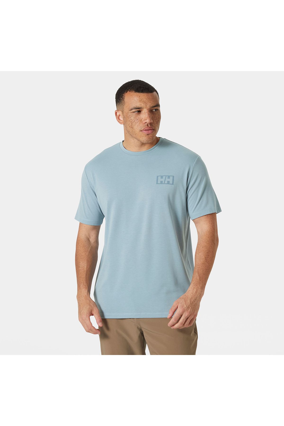 Helly Hansen Skog Recycled Graphic Erkek Mavi Yuvarlak Yaka Tişört