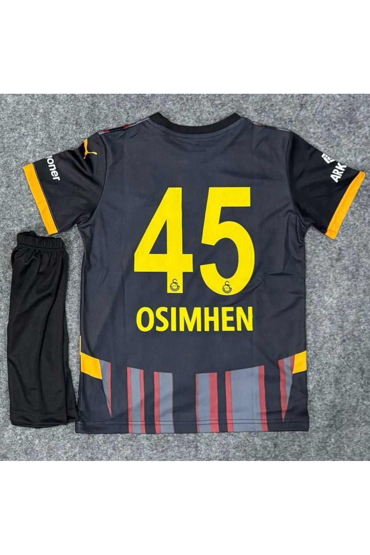 Alaturka Mix Galatâsarây//Vitor.Osimhênn-45 Siyah Alternatif yeni Sezon Futbol Çocuk Forması maske hediyeli