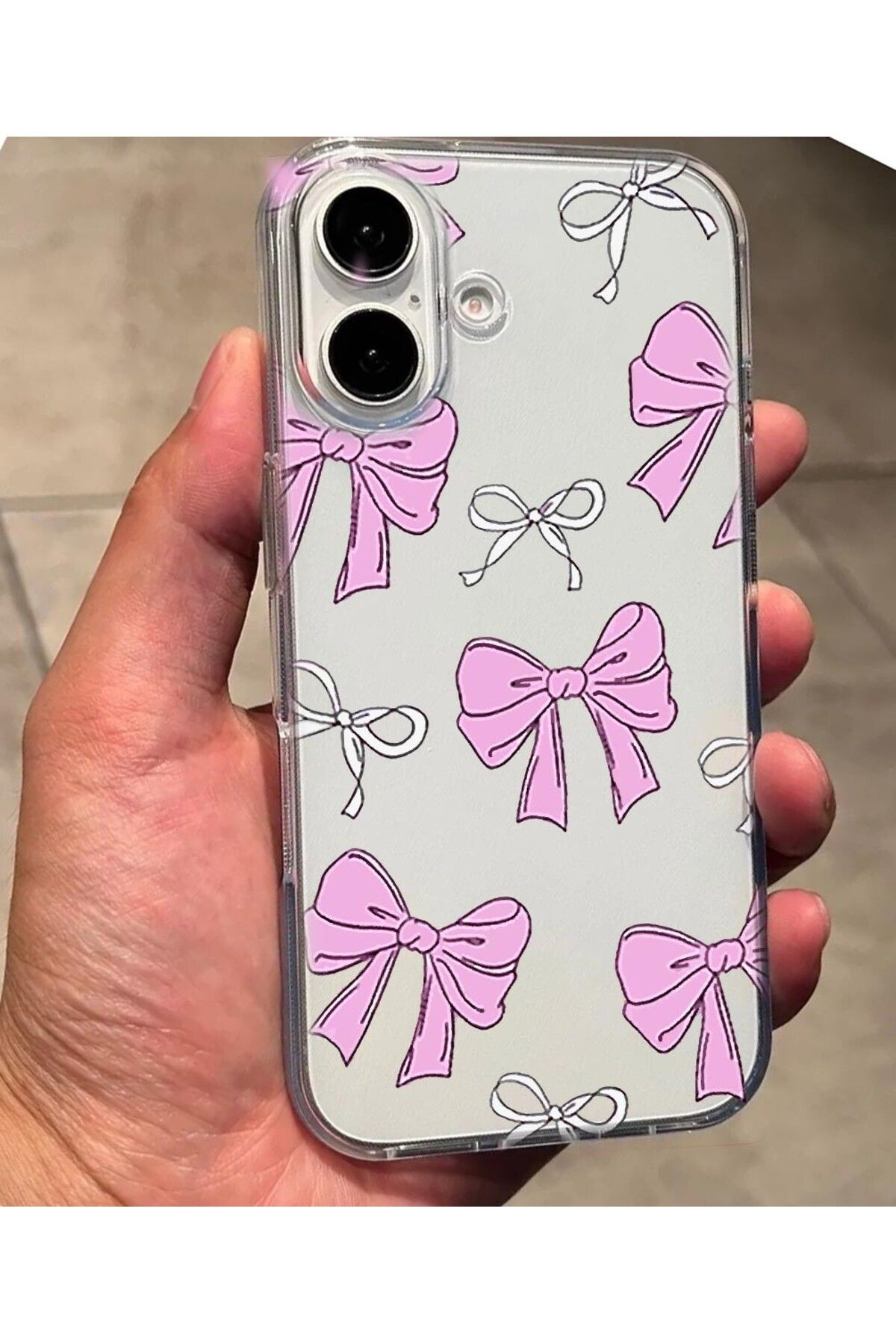 enfein Balporsuku IPhone 16 Plus İle Uyumlu Desenli Şeffaf Kılıfı PRO01 Kapak Kurdelaa
