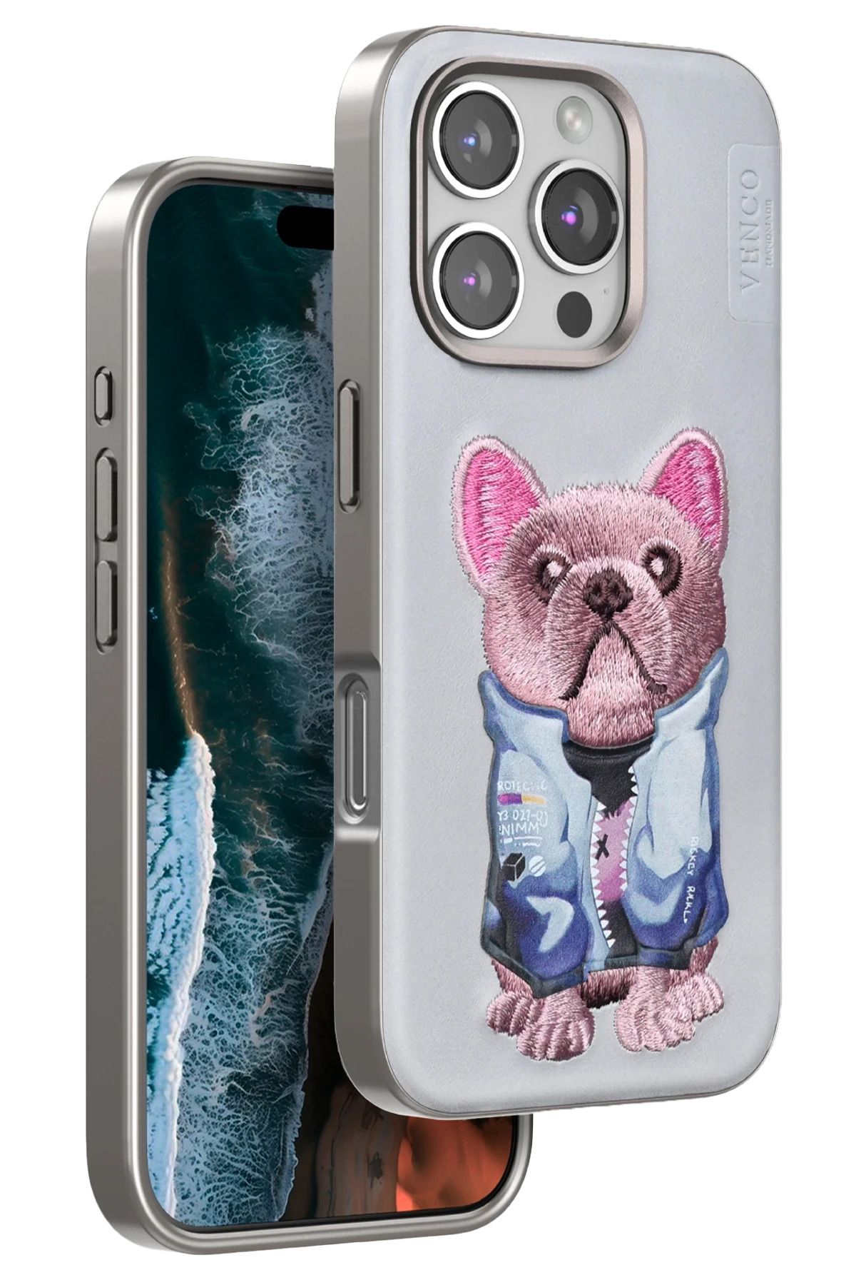 venco iPhone 16 Pro Cute Desenli Kapak - Kahverengi FERRG