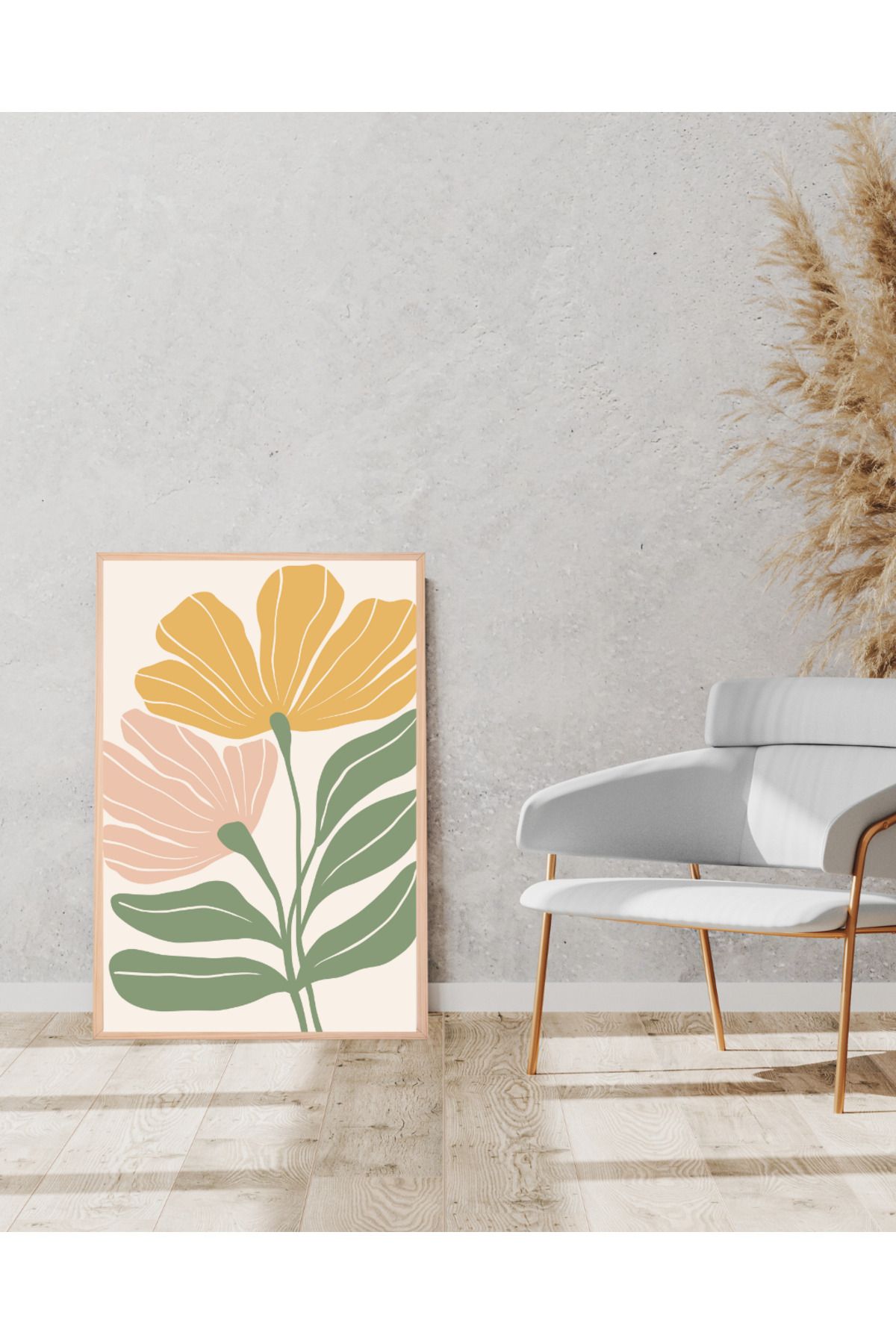 Tuba Decor Tek parça Ahşap Çerçeve Görünümlü MDF Tablo
