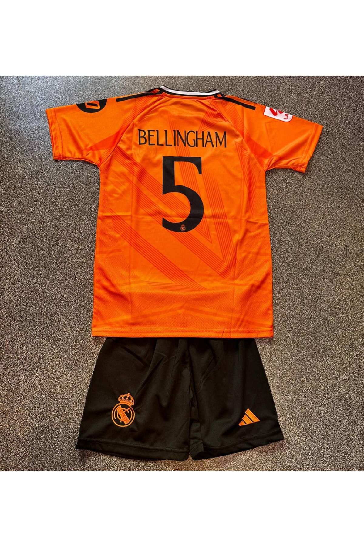 Alaturka Mix Real Madrid 2024/25 Yeni Sezon Bellingham Turuncu Deplasman Çocuk Forması 4'lü Set