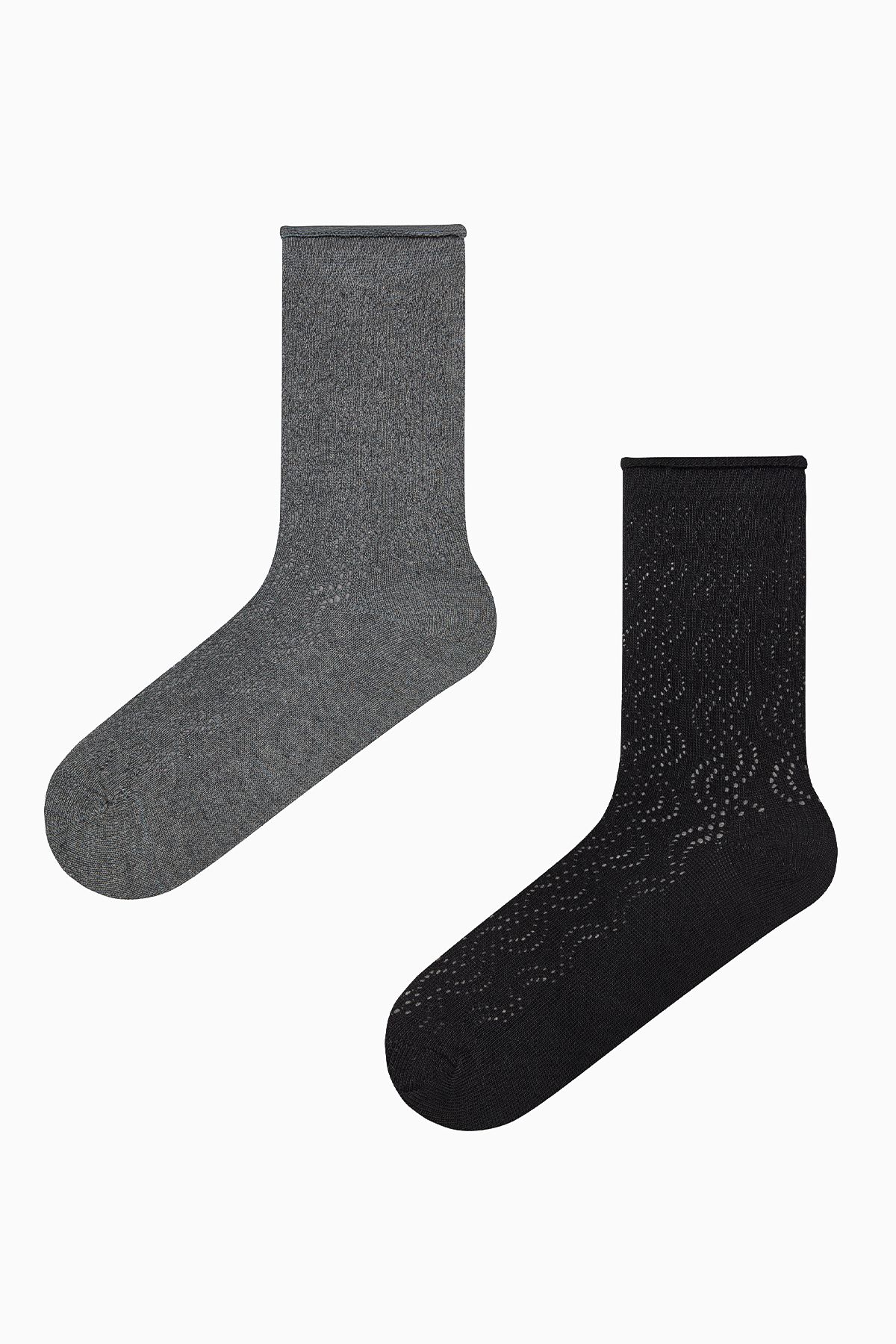 Penti Comfy Colosio Czarno-szare Skarpetki 2-częściowe Kobieta - Standard