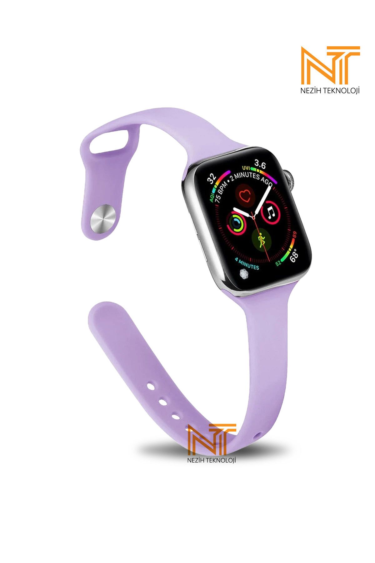 Nezih Case Apple Watch Seri 2/3/4/5/6/7/8/9/se 38mm/40mm/41mm Seri 10 42mm Uyumlu Klasik Silikon Kordon