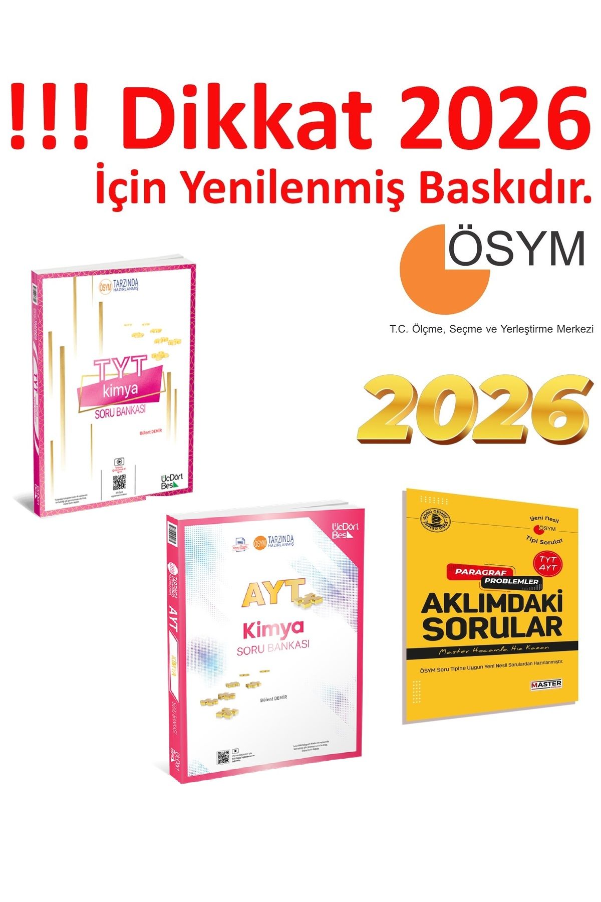 Üç Dört Beş Yayıncılık Üç Dört Beş TYT Kimya Soru Bankası & Üç Dört Beş AYT Kimya Soru Bankası 2026 Güncel Baskı