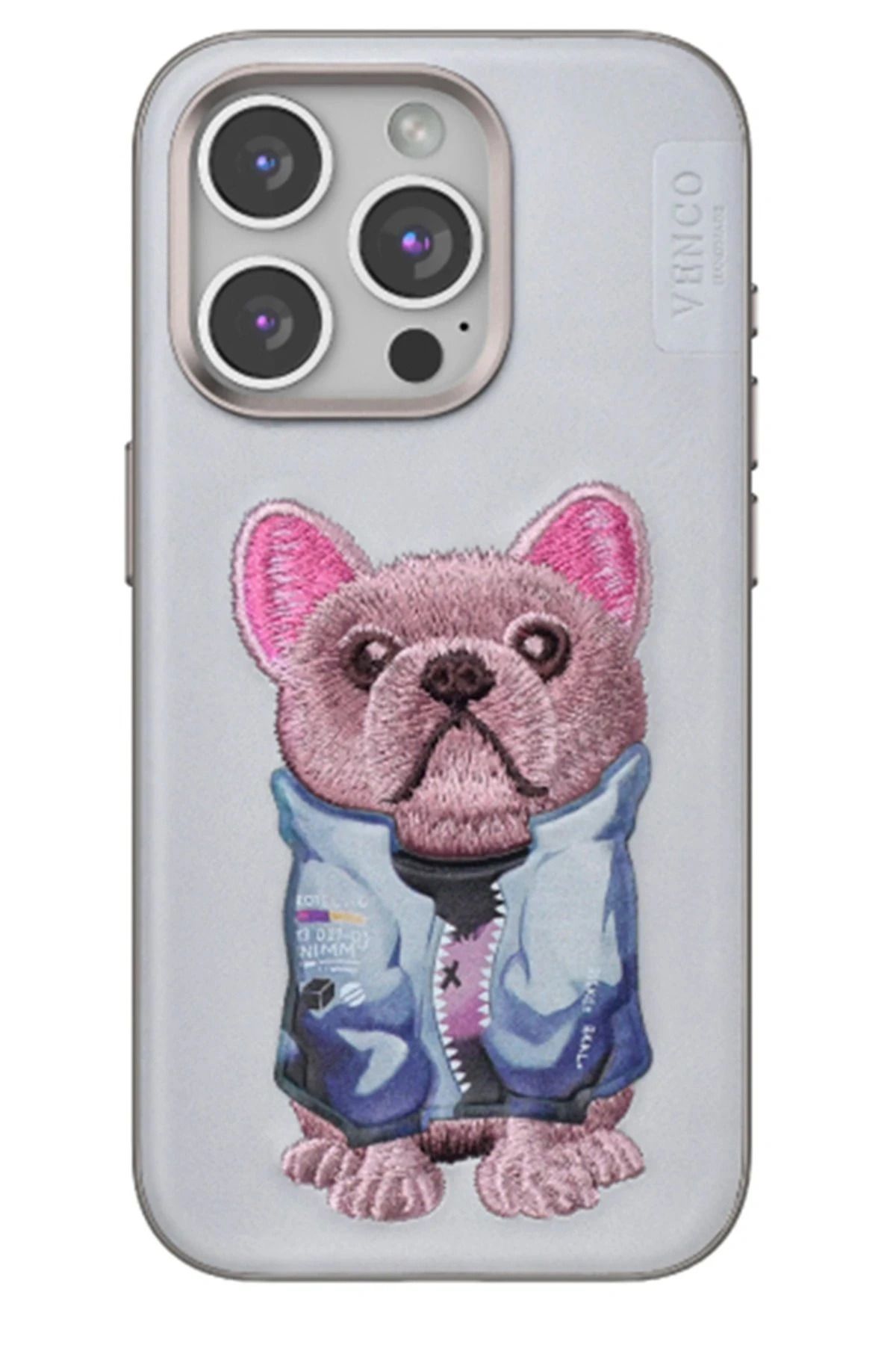 venco iPhone 15 Pro Cute Desenli Kapak - Kahverengi FLKRY