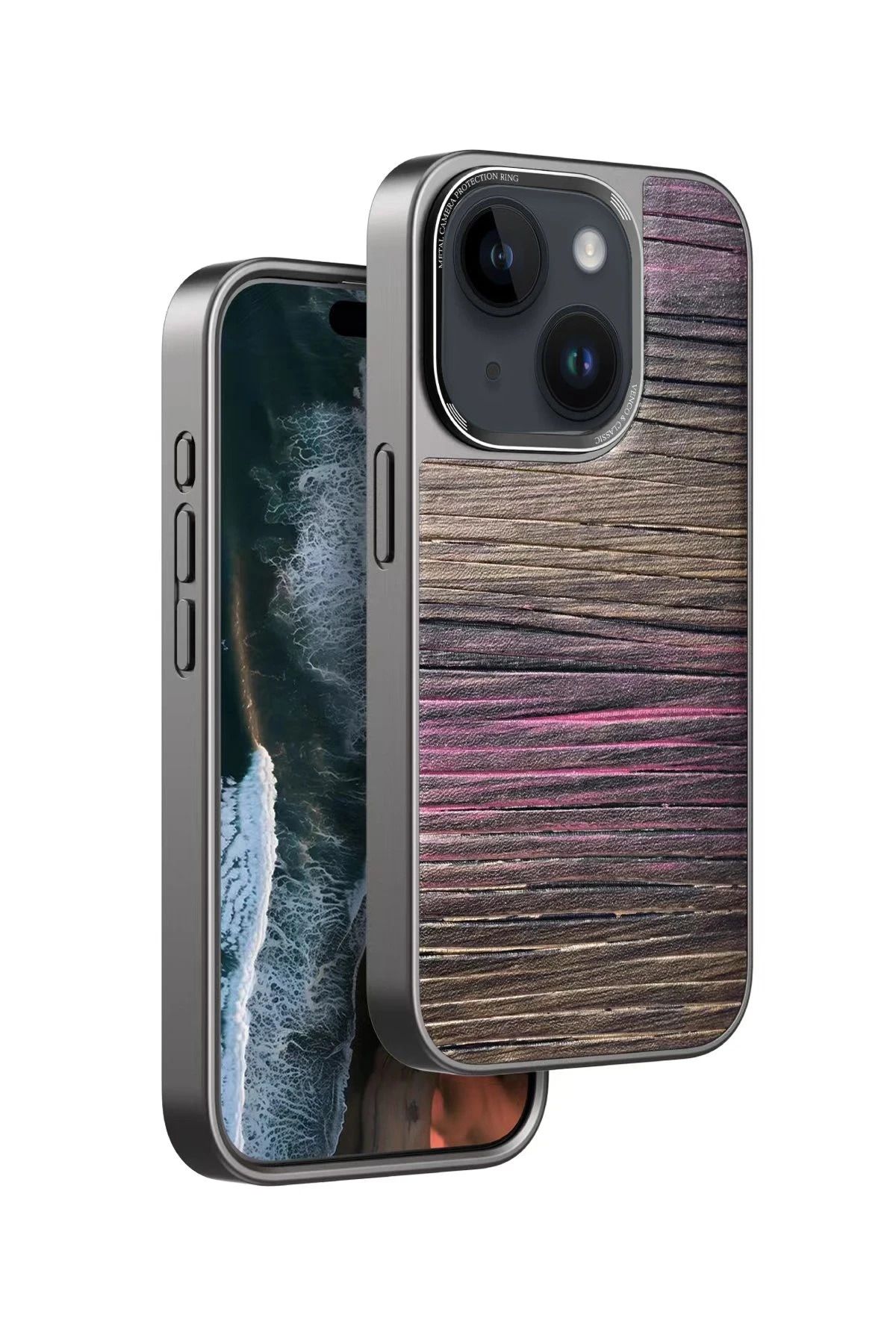 venco iPhone 15 Wave Kapak - Pembe FLKRY