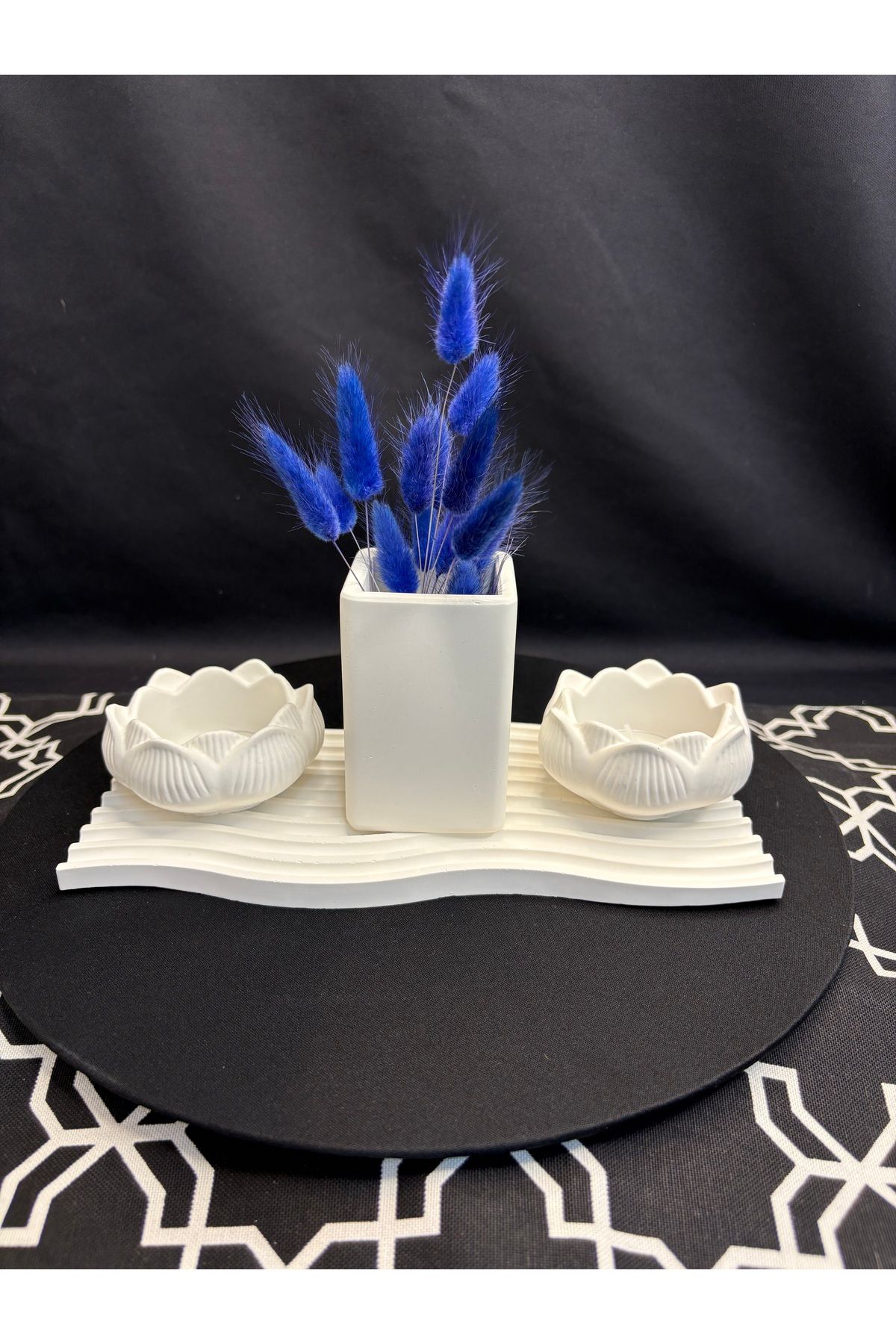 Home Dikdörtgen Vazo ve Lotus Mumluk