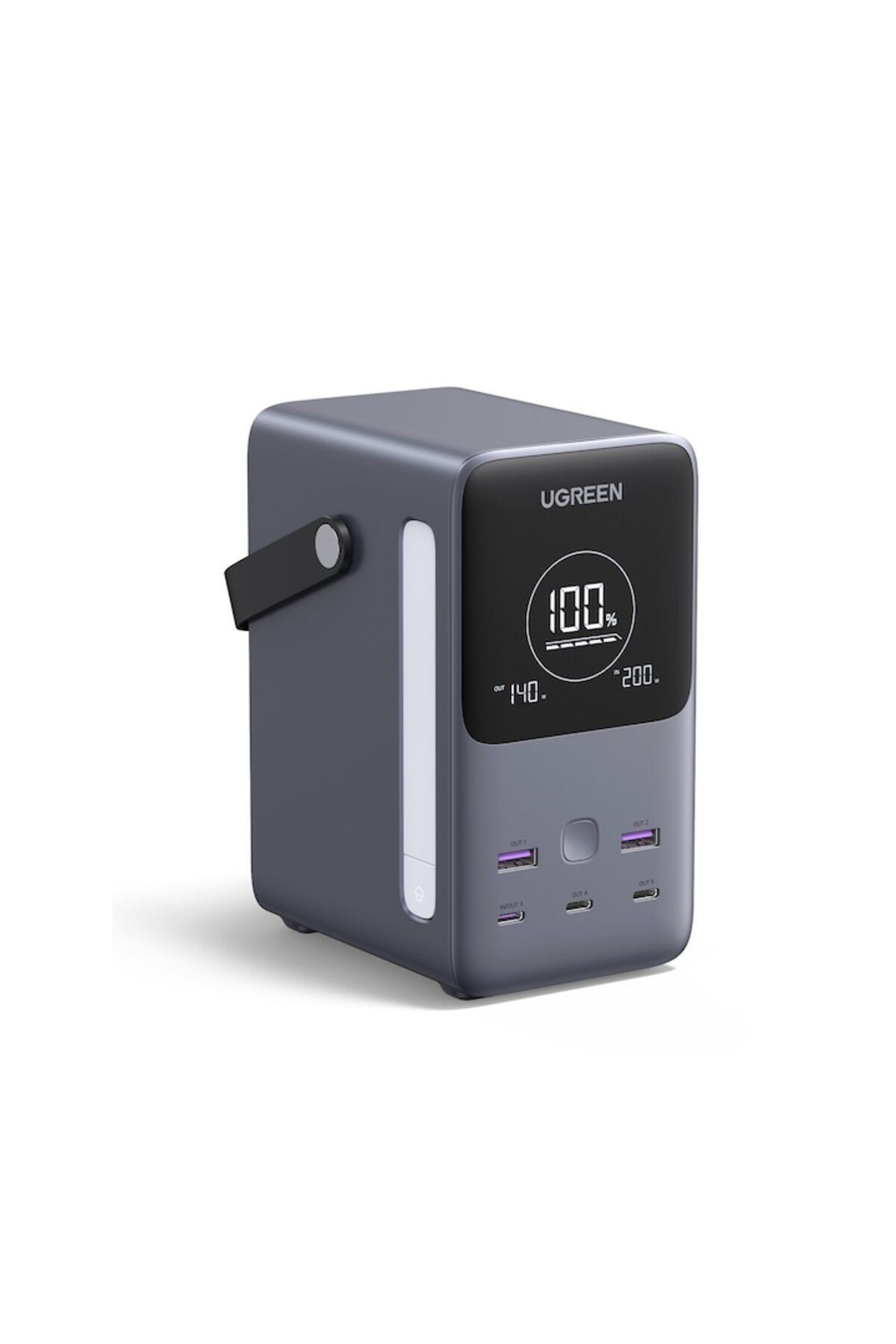 Ugreen-External Battery Ugreen PB770, 48,000 mAh, 300W, USB-C, USB-A, Smart Digital Display, SOS Mode, Gray 3