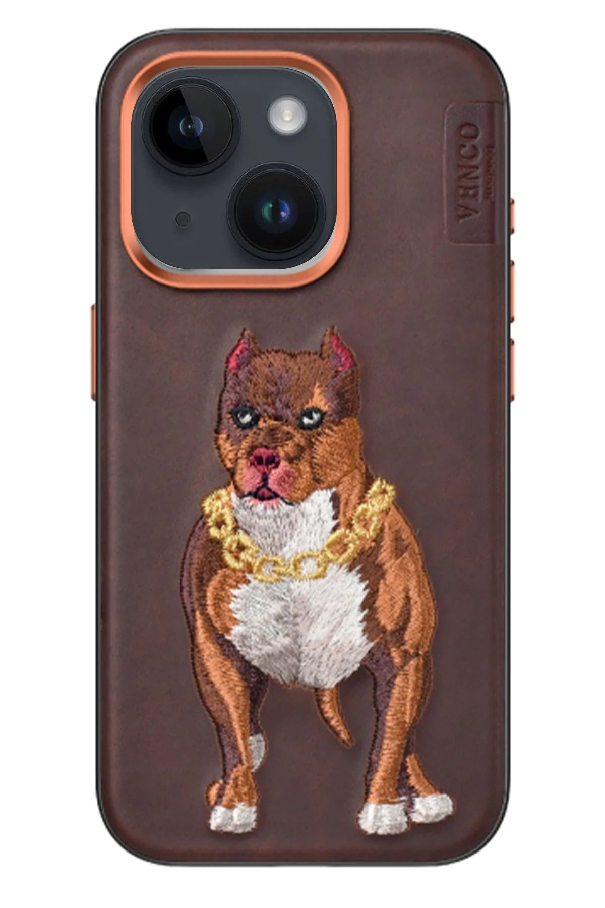venco iPhone 14 Perma Desenli Kapak - Kahverengi FLKRY