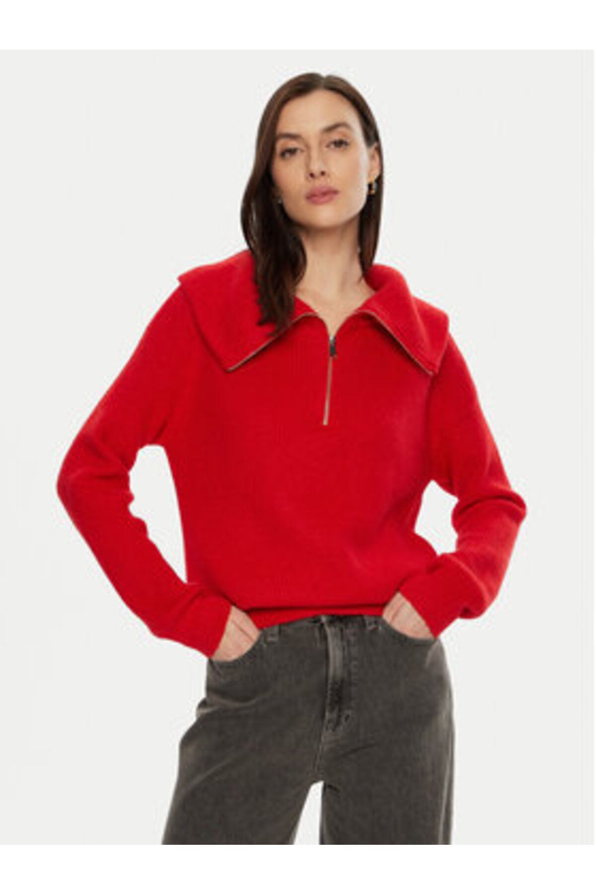 Morgan-Women's Sweater 242-MCOLAR Red 6