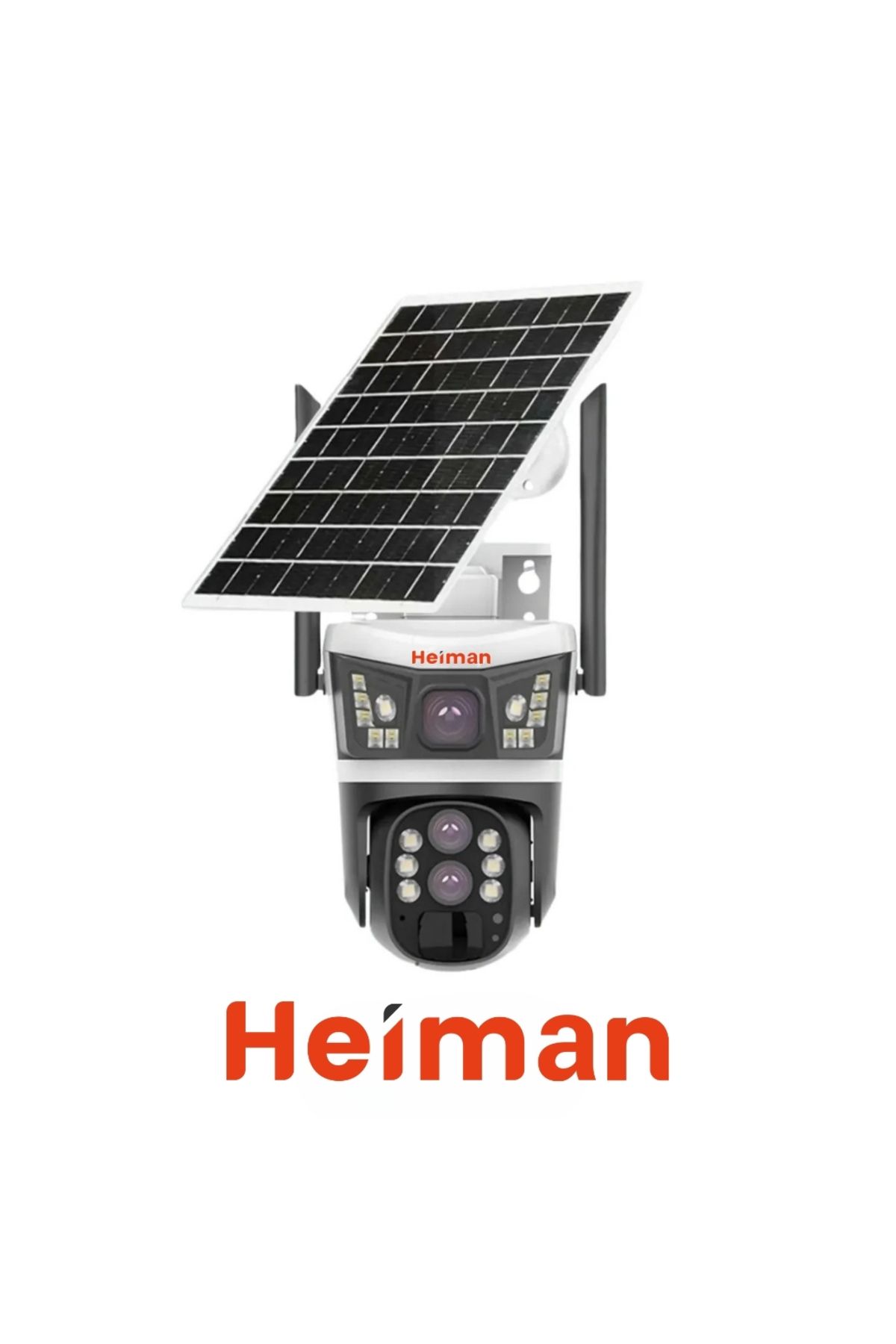 Heiman HM-864 4mp 10x Optik Zoom 2 Kameralı Solar Güneş Enerjili Ptz 4g Sim Kartlı Sesli Alarmlı Kamera