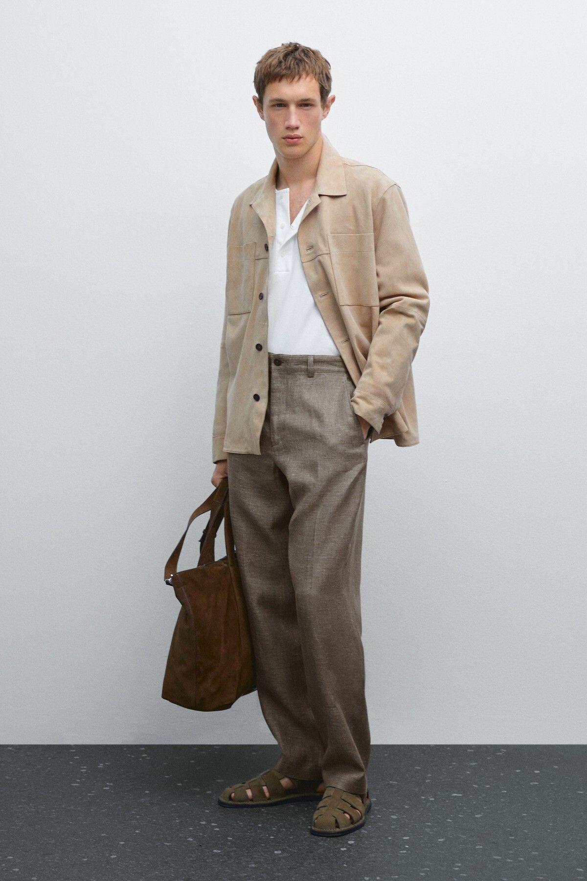 Massimo Dutti %100 keten straight fit pantolon