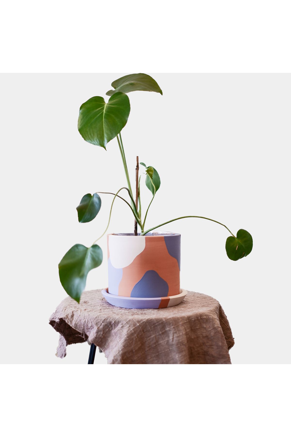 zef design store Terracotta Silindir Saksı+Tabak •Lilanın Tonları•5 Farklı Seçenek (Küçük•Orta•Büyük•2li Set•3lü Set)