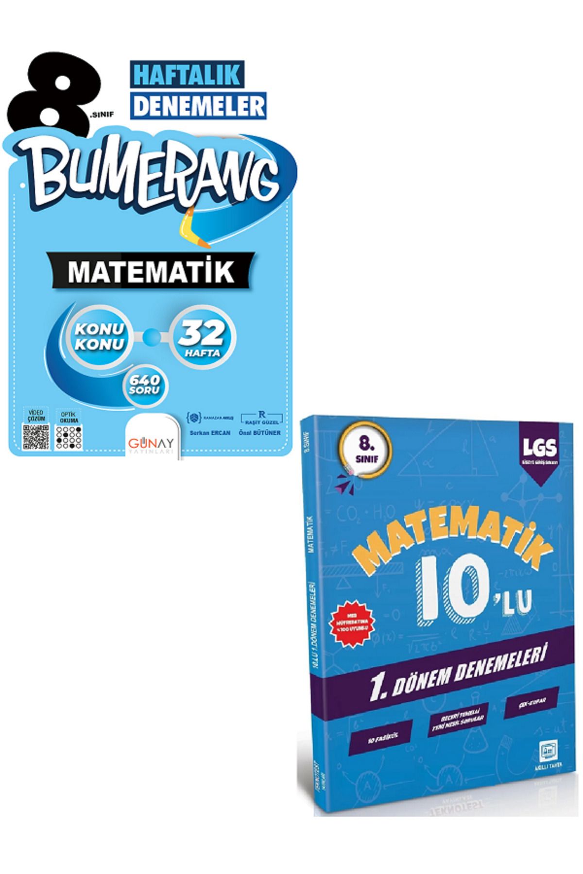 Efsane Yayınları 8.Sınıf Günay Bumerang Matematik 32 Haftalık Denemeler + 10'Lu Matematik Deneme HEDİYE - 2 KİTAP