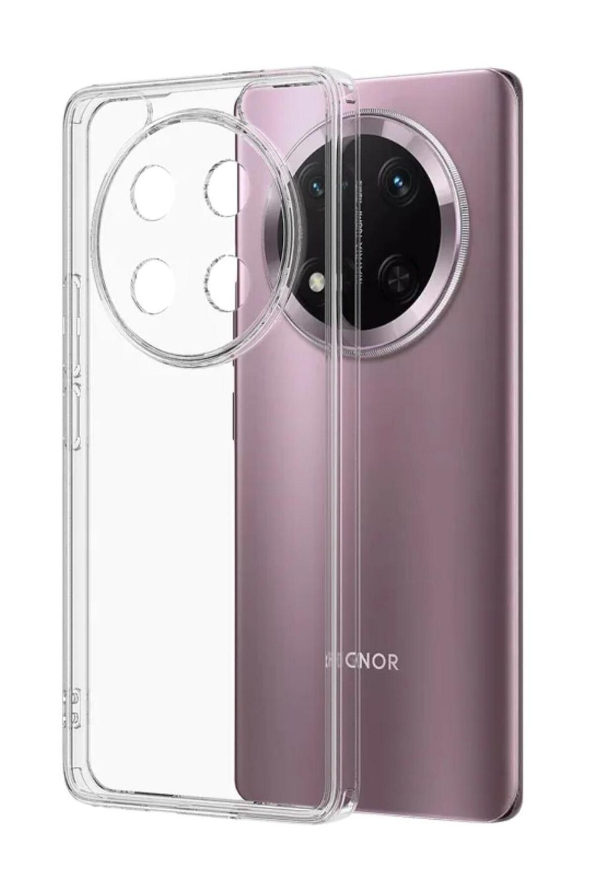 HANPORIUM Honor X60 Pro Uyumlu Şeffaf Silikon Kılıf - Kamera Korumalı Esnek Tam Koruma Kapak