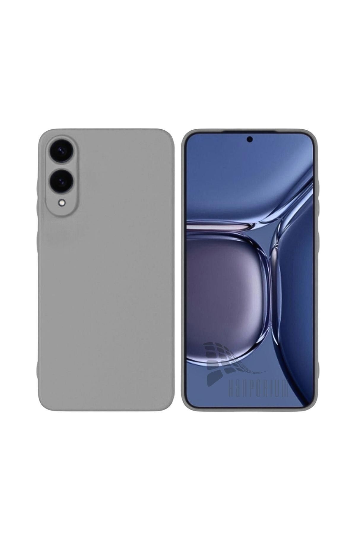 HANPORIUM Samsung Galaxy S25 Edge Uyumlu Silikon Kılıf - Kamera Korumalı Esnek Pastel Renk Kapak - Gri
