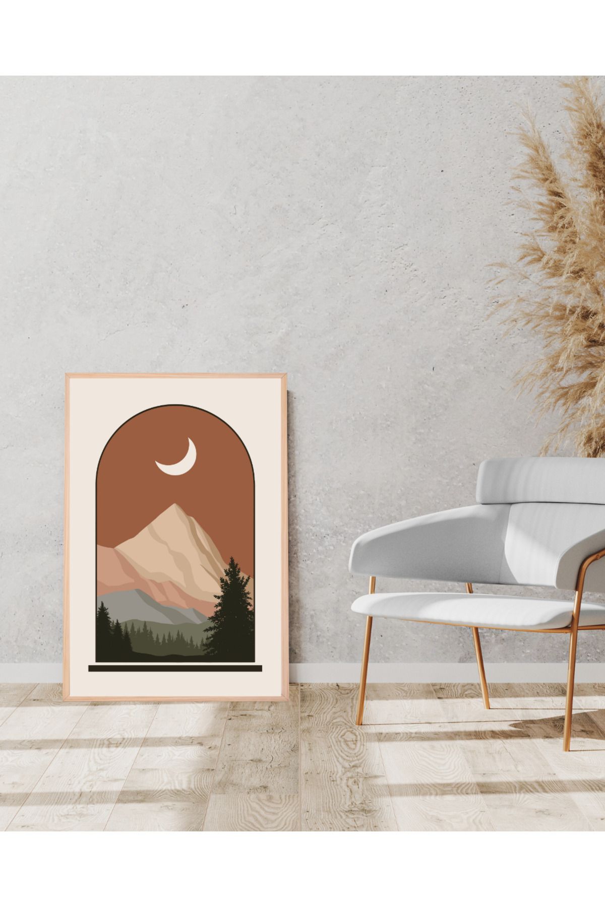 Tuba Decor Tek parça Ahşap Çerçeve Görünümlü MDF Tablo