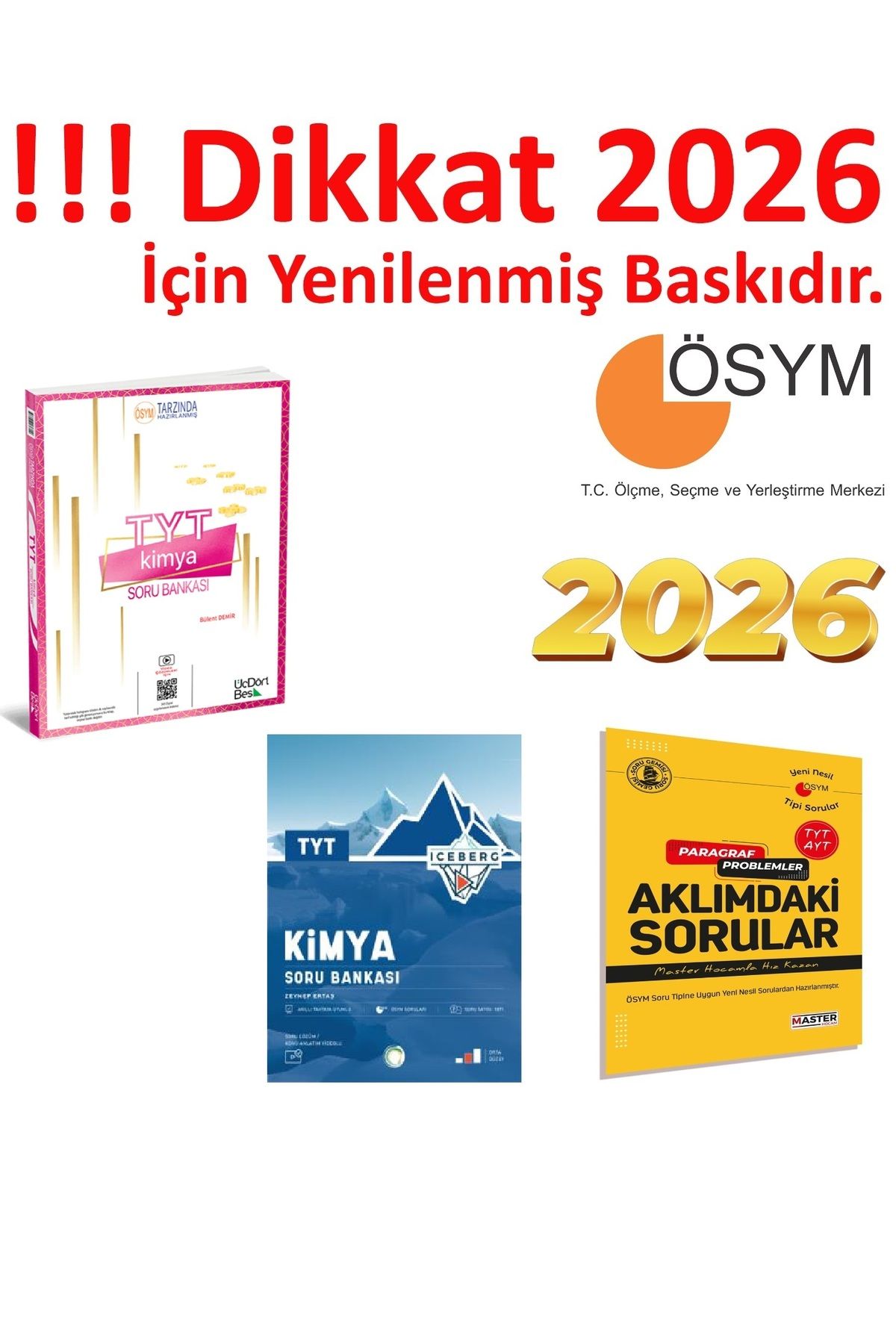 Üç Dört Beş Yayıncılık Üç Dört Beş Yayıncılık TYT Kimya Soru Bankası & Okyanus Yayıncılık TYT İceberg Kimya Soru Bankası