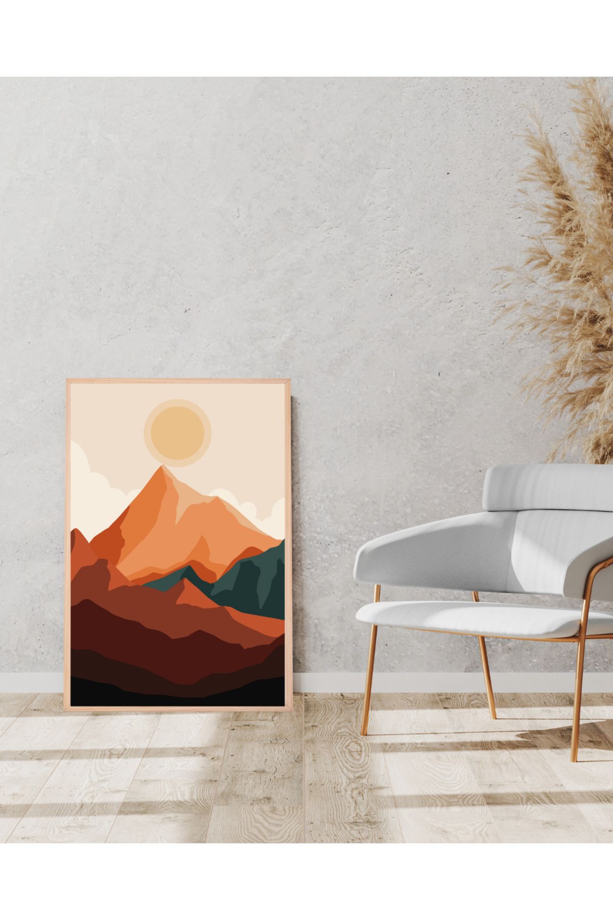Tuba Decor Tek parça Ahşap Çerçeve Görünümlü MDF Tablo