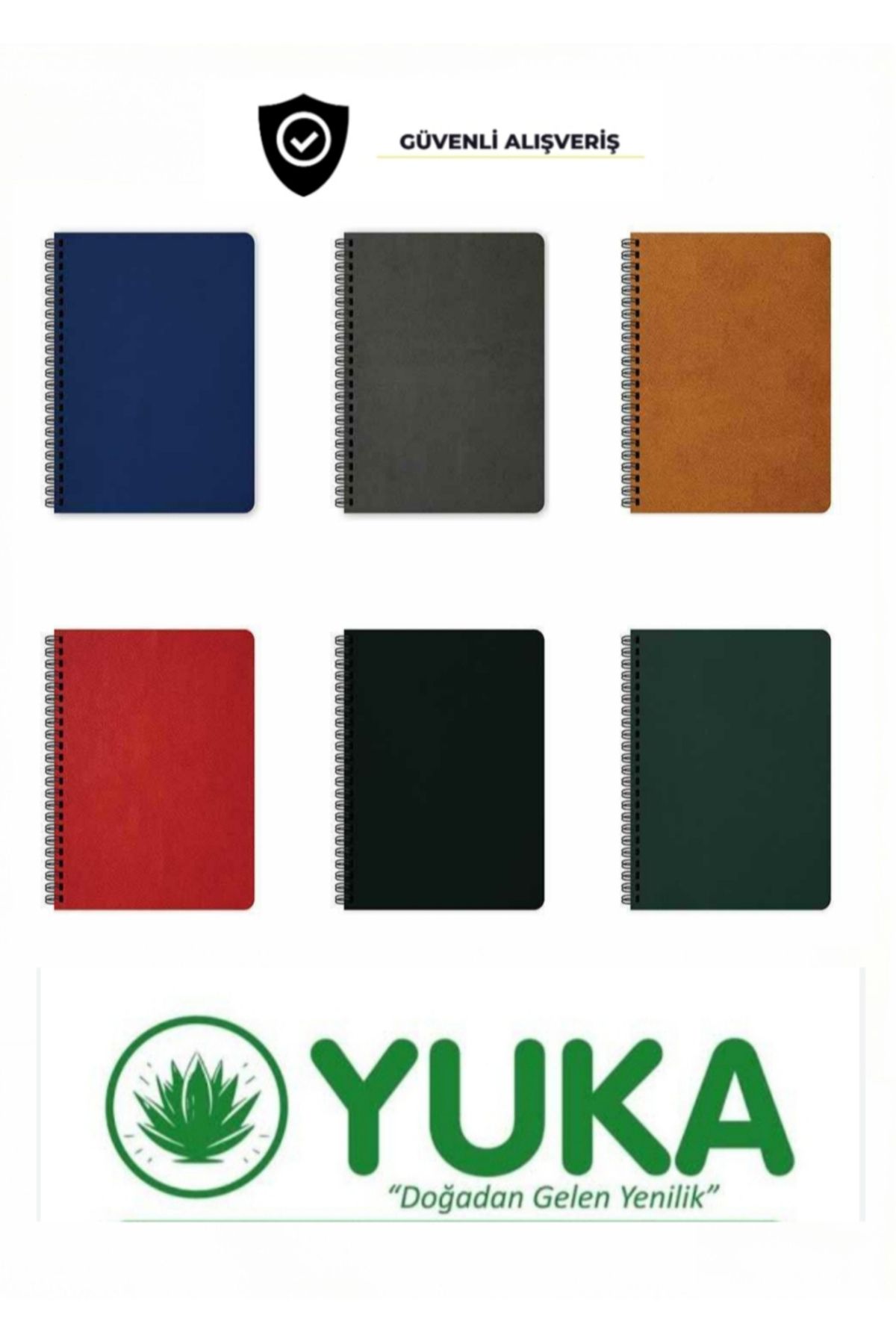Yuka Termo Deri Sert Kapaklı Tarihsiz Defter Spiralli 17X24 ÇİZGİSİZ 70 gr kağıt ( BORDO ) 1 ADET
