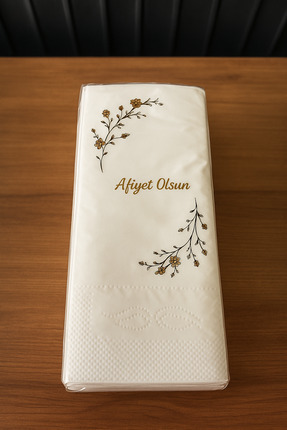 ceviz home züccaciye tekstil ltd şirketi 30'lu Afiyet Olsun Baskılı Çift Katl...