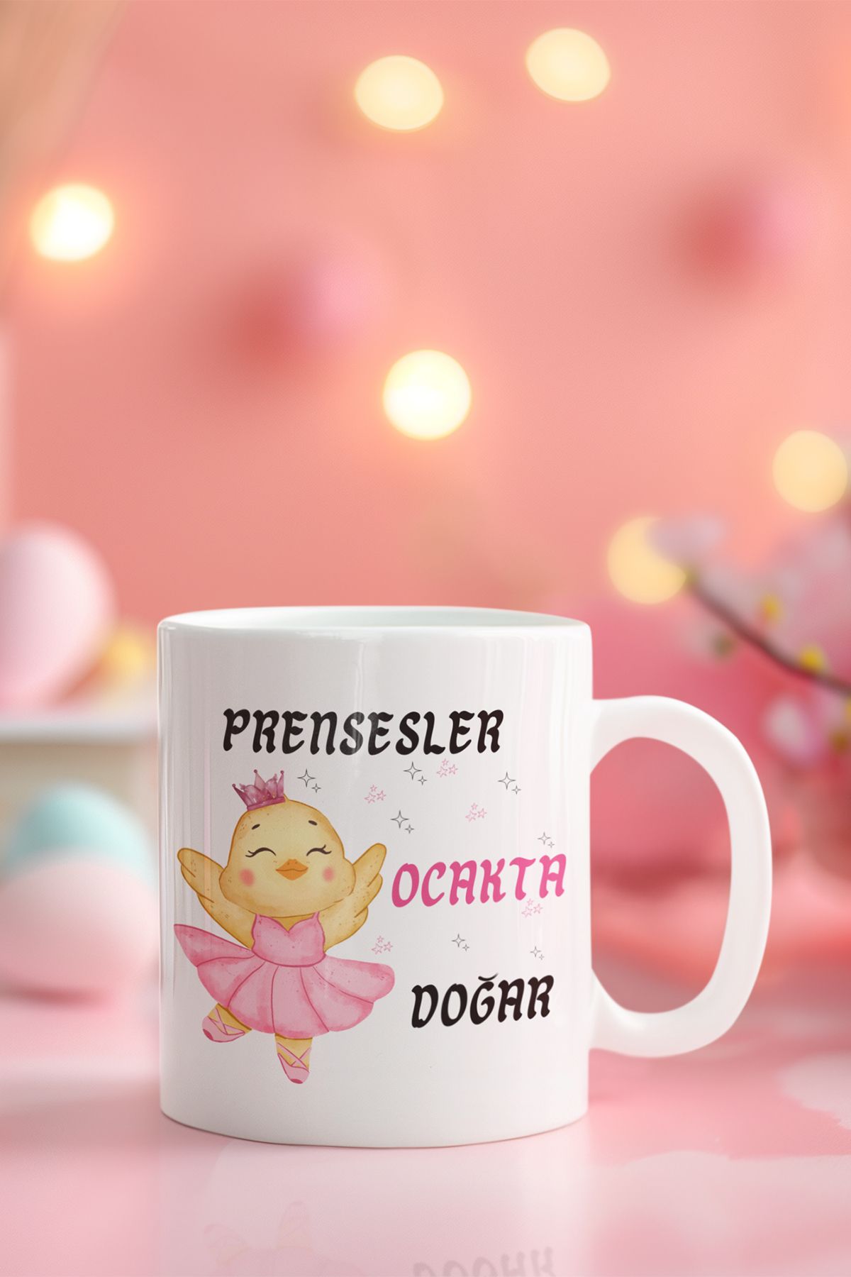 qoeuyl boutique Prensesler Bu Ayda Doğar Baskılı Doğum Günü Özel Gün Arkadaş, Sevgiliye Hediyelik Beyaz Kupa Bardak