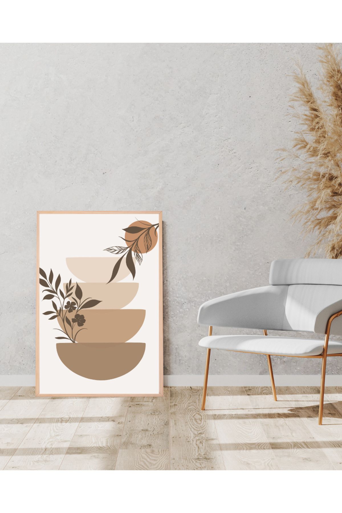 Tuba Decor Tek parça Ahşap Çerçeve Görünümlü MDF Tablo