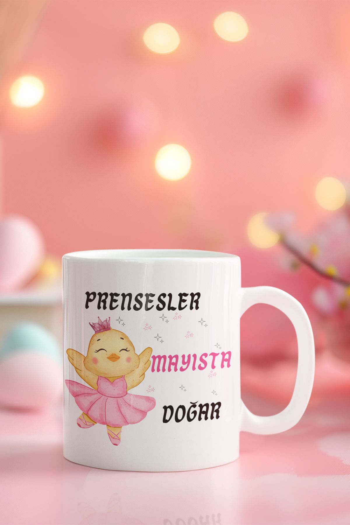 qoeuyl boutique Prensesler Bu Ayda Doğar Baskılı Doğum Günü Özel Gün Arkadaş, Sevgiliye Hediyelik Beyaz Kupa Bardak