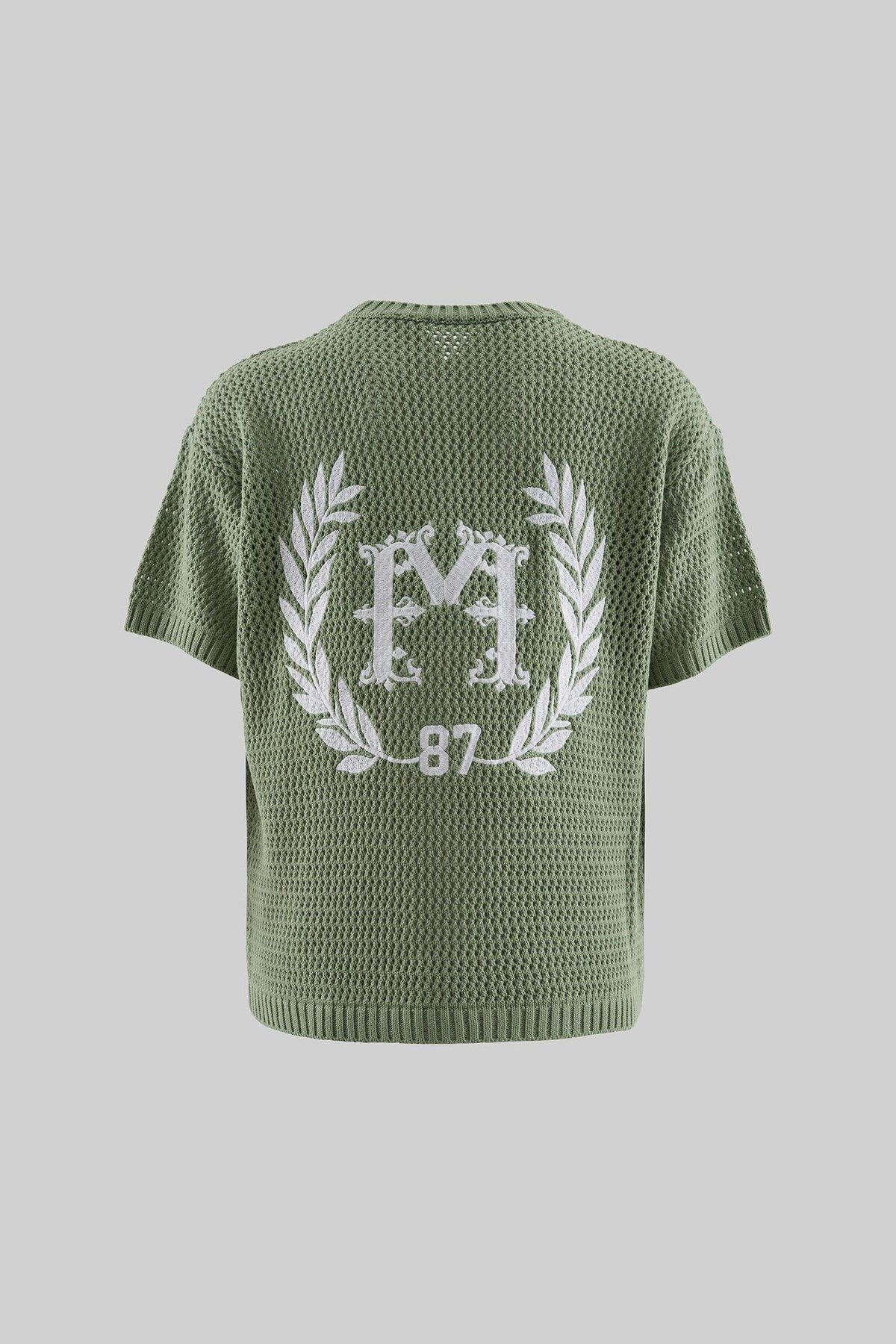 Machinist Mchnst Knıt College Style Tee Su Yeşili