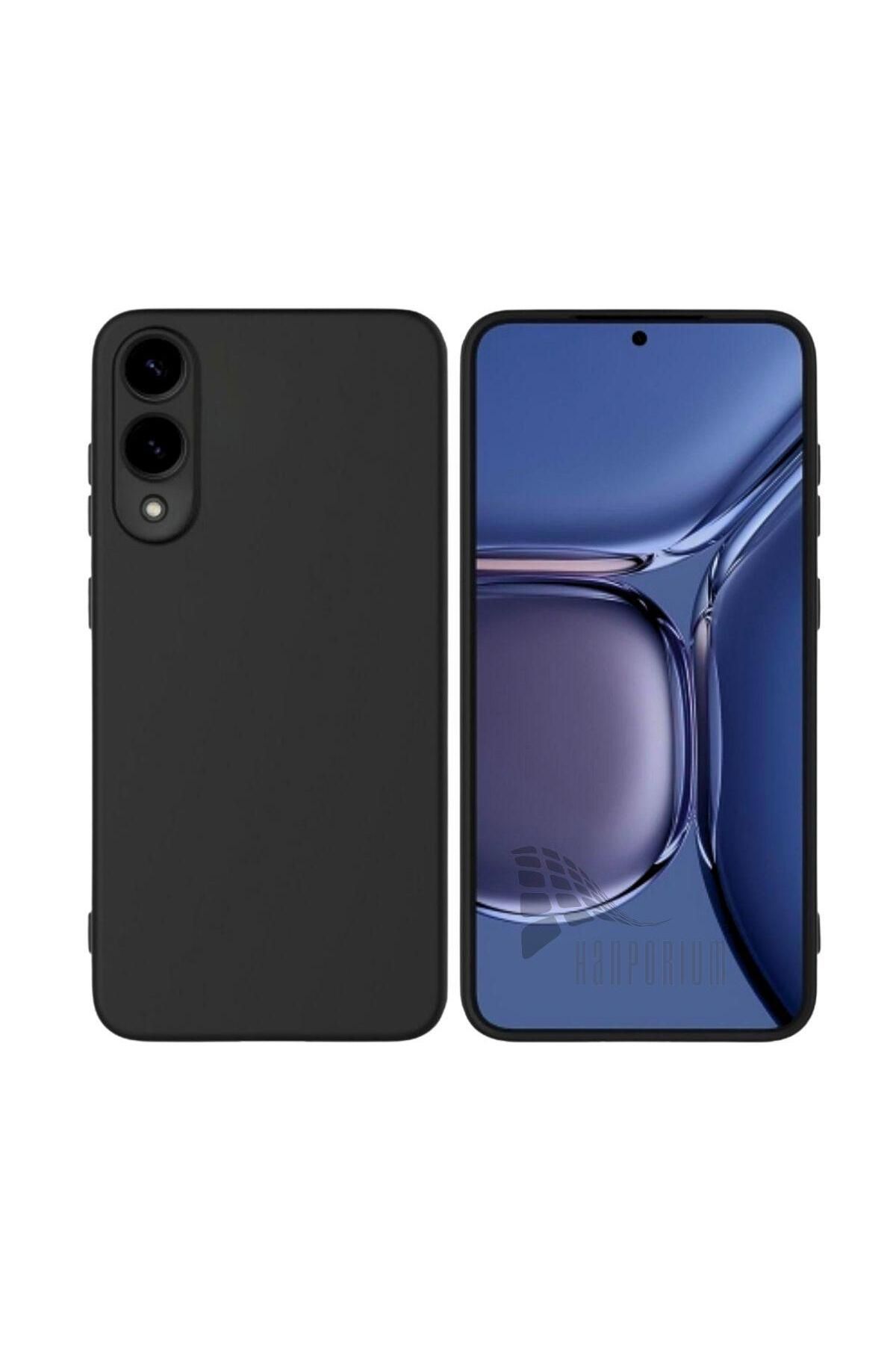 HANPORIUM Samsung Galaxy S25 Edge Uyumlu Silikon Kılıf - Kamera Korumalı Esnek Pastel Renk Kapak - Siyah