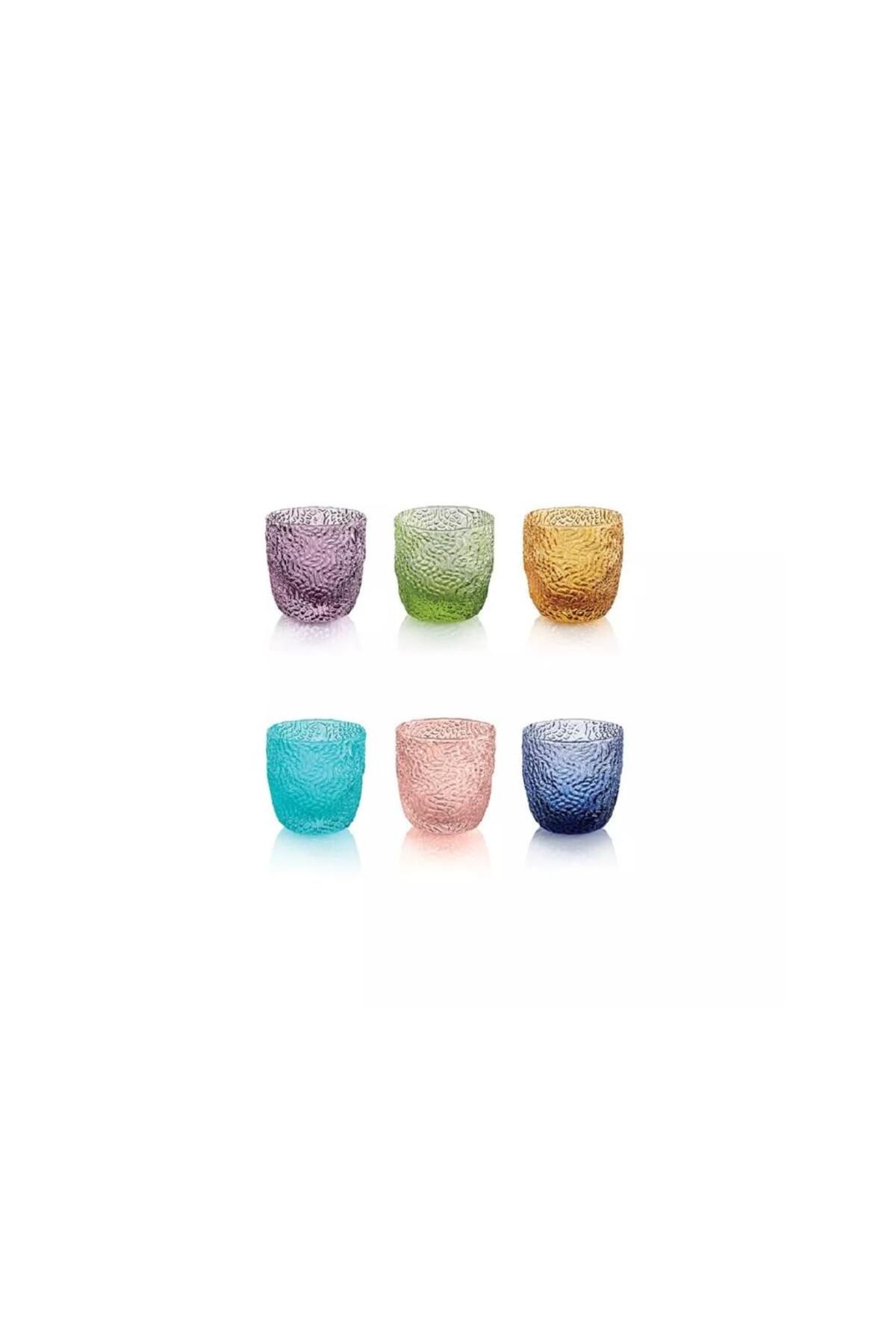 I.V.V Ivv Trıcot 6Lı Set Renklı Kahve Yanı Su Bardak 7,5 Cl