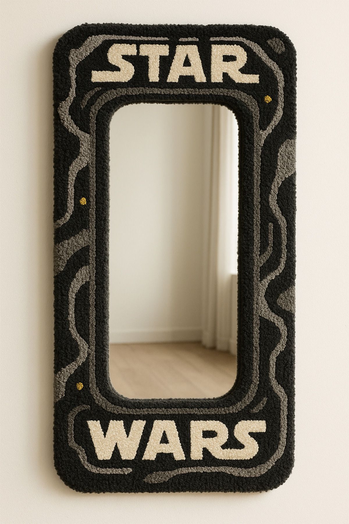 Afro Dekorasyon Star Wars , Tufting Ayna , Tasarım Ayna , Hediyelik Dekor Ayna ,Bohem Retro Ayna