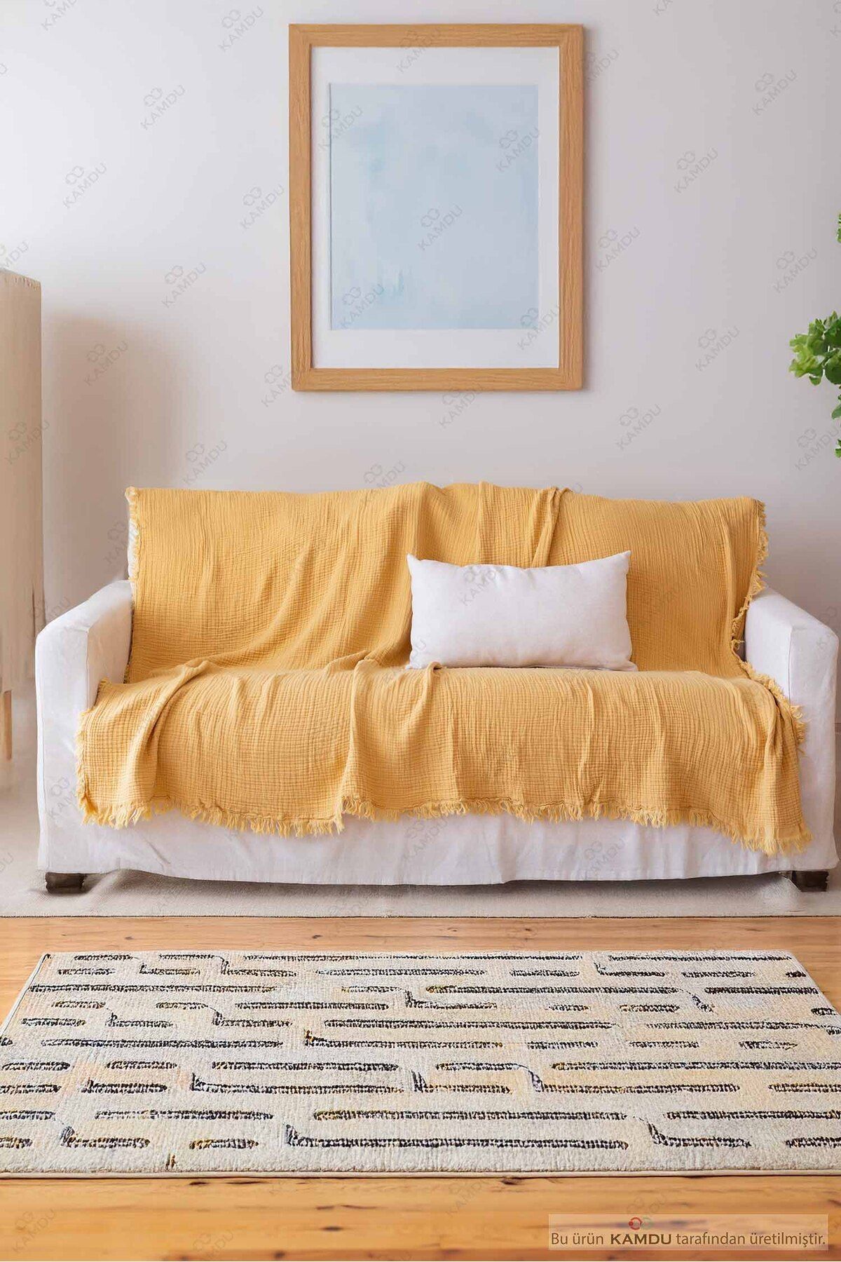 CASMAYA 160x200cm Lüks Koltuk Örtüsü, %100 Müslin Pamuk Koltuk Örtüsü, Çok Amaçlı Örtü,