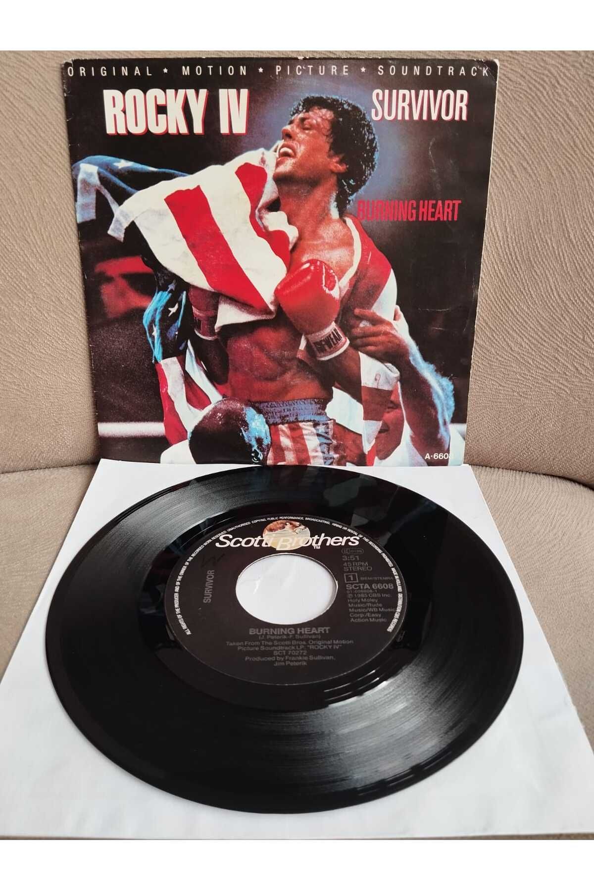 Plakperest SURVIVOR - BURNING HEART - (ROCKY IV SOUNDTRACK) - 1985 HOLLANDA BASIM PLAK-2.EL
