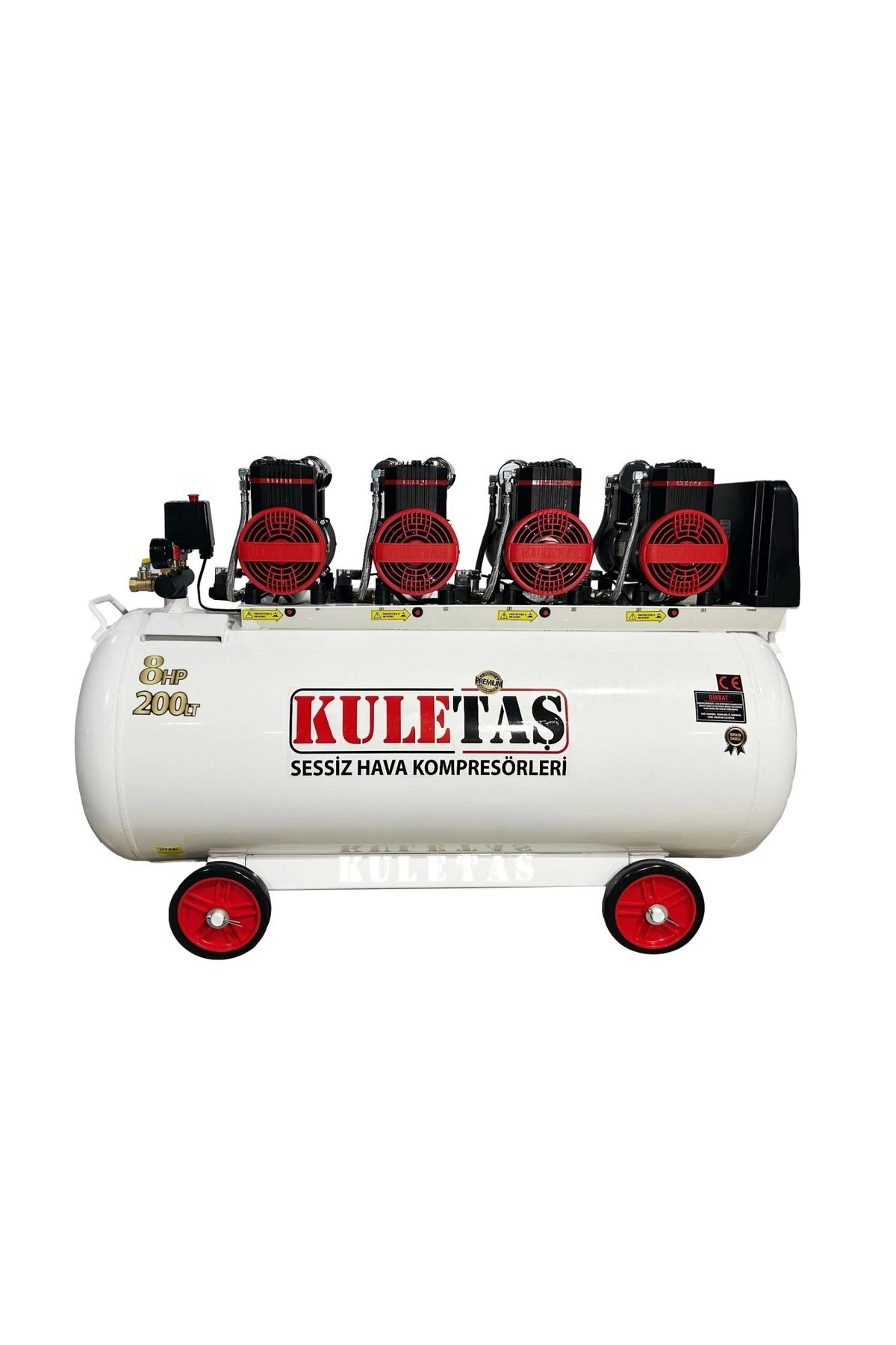 Kuletaş Kuletaş 200 Litre 8 HP Sessiz & Yağsız Premium Kafa Hava Kompresörü
