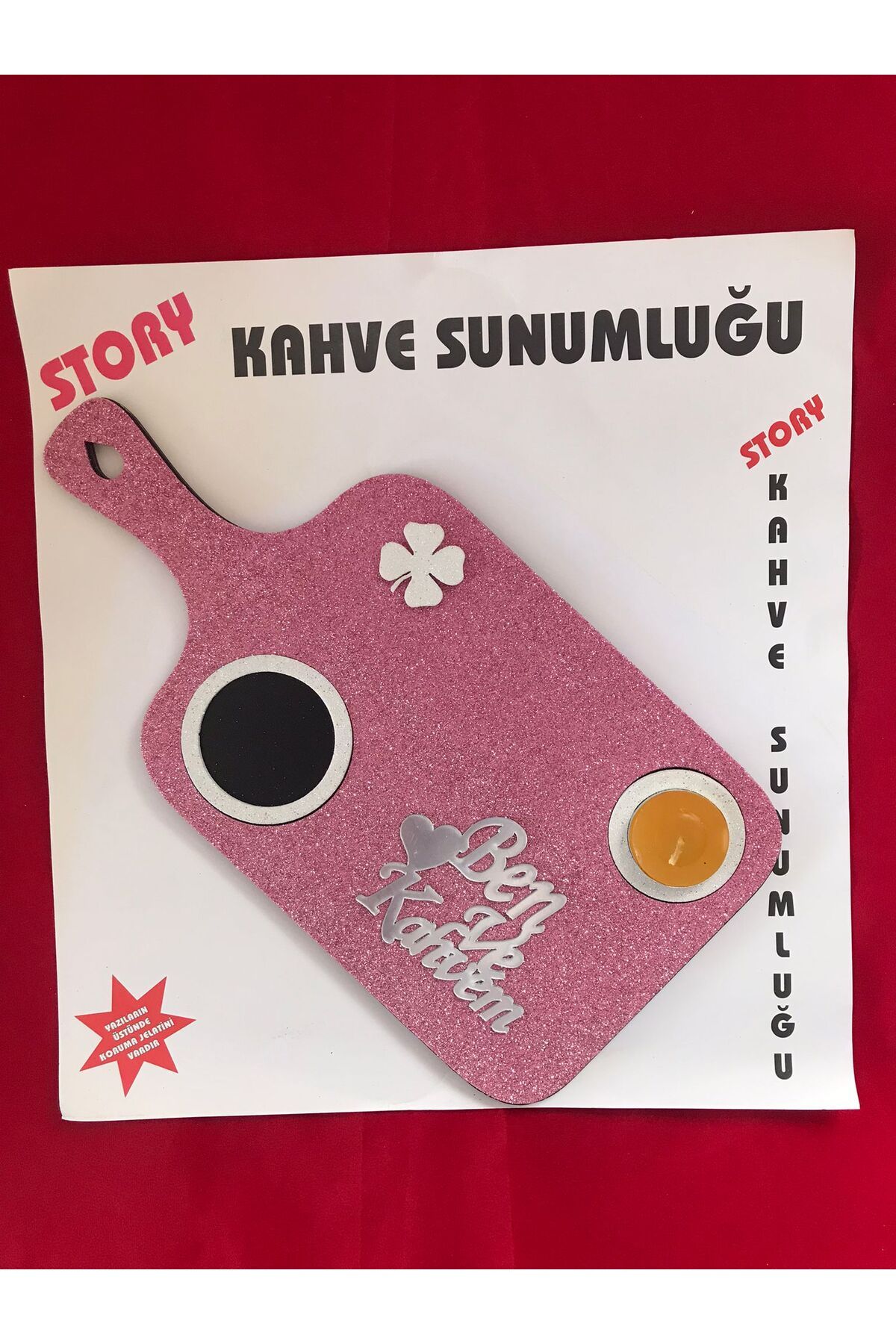 buypass kahve sunumluğu kesme tahtası şeklinde